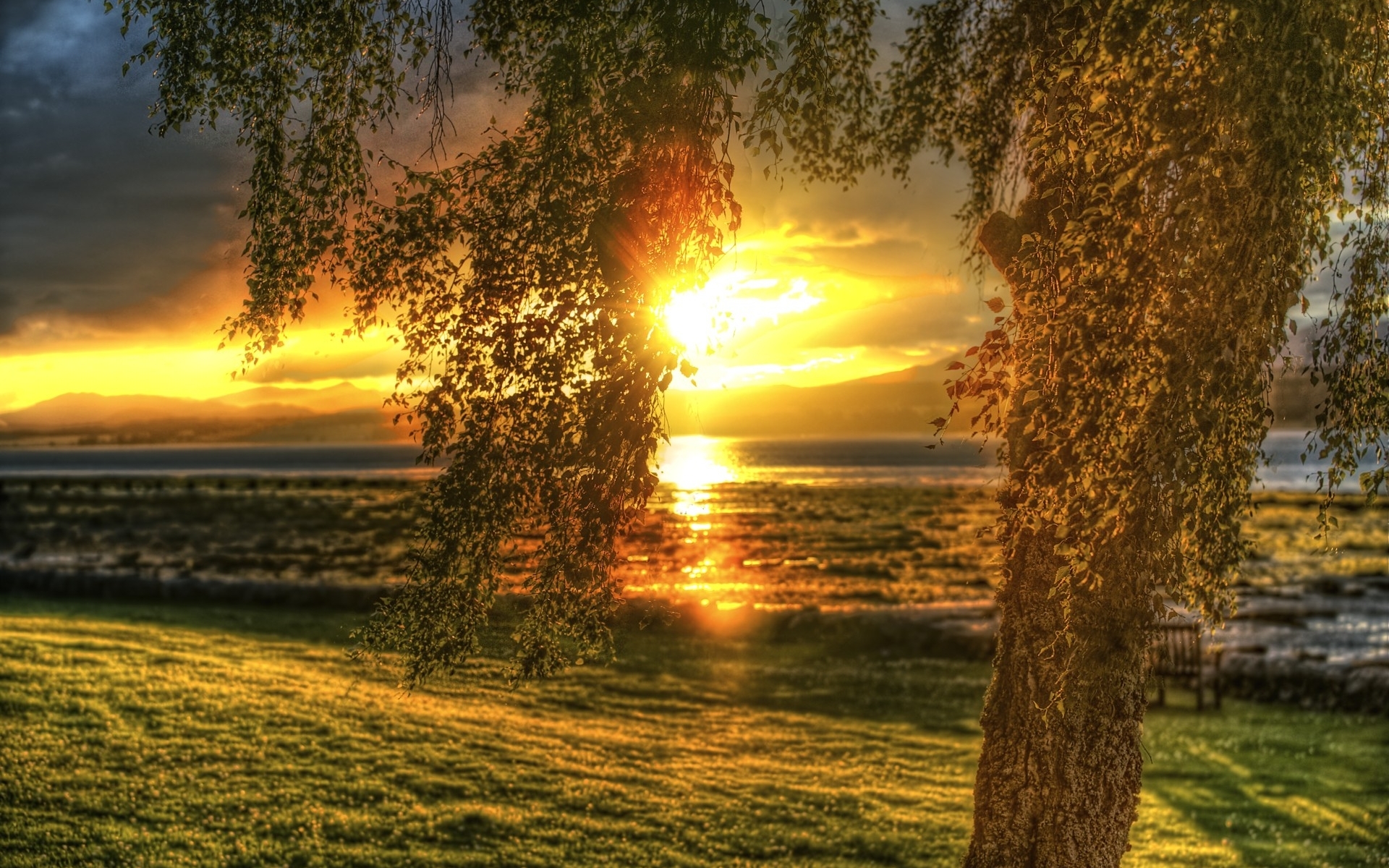 Free download wallpaper Landscape, Nature, Sunset on your PC desktop