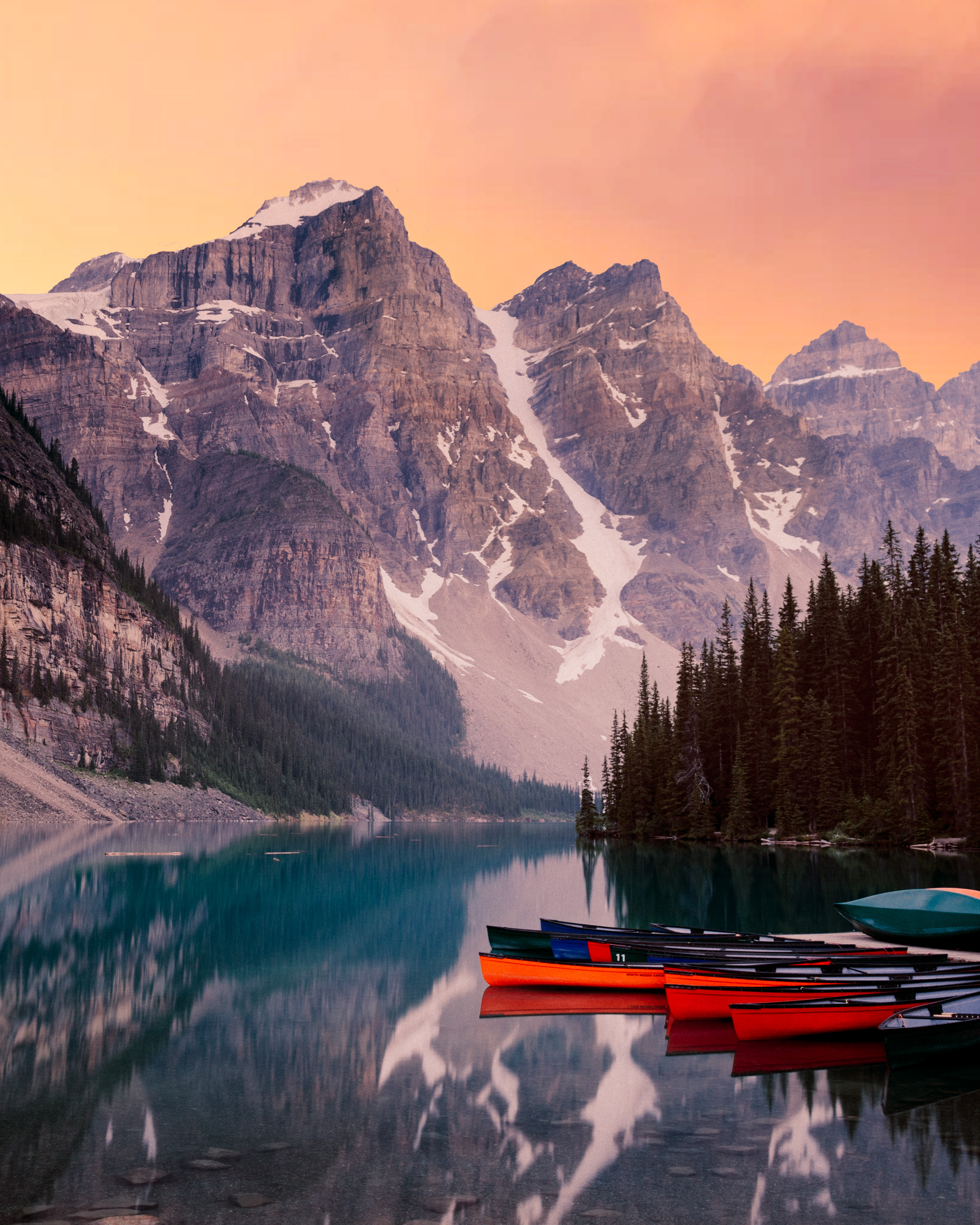 trees, kayak, nature, mountains, lake, canoe
