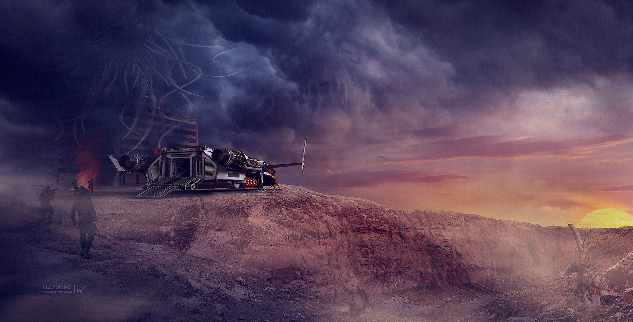 Handy-Wallpaper Landschaft, Science Fiction kostenlos herunterladen.