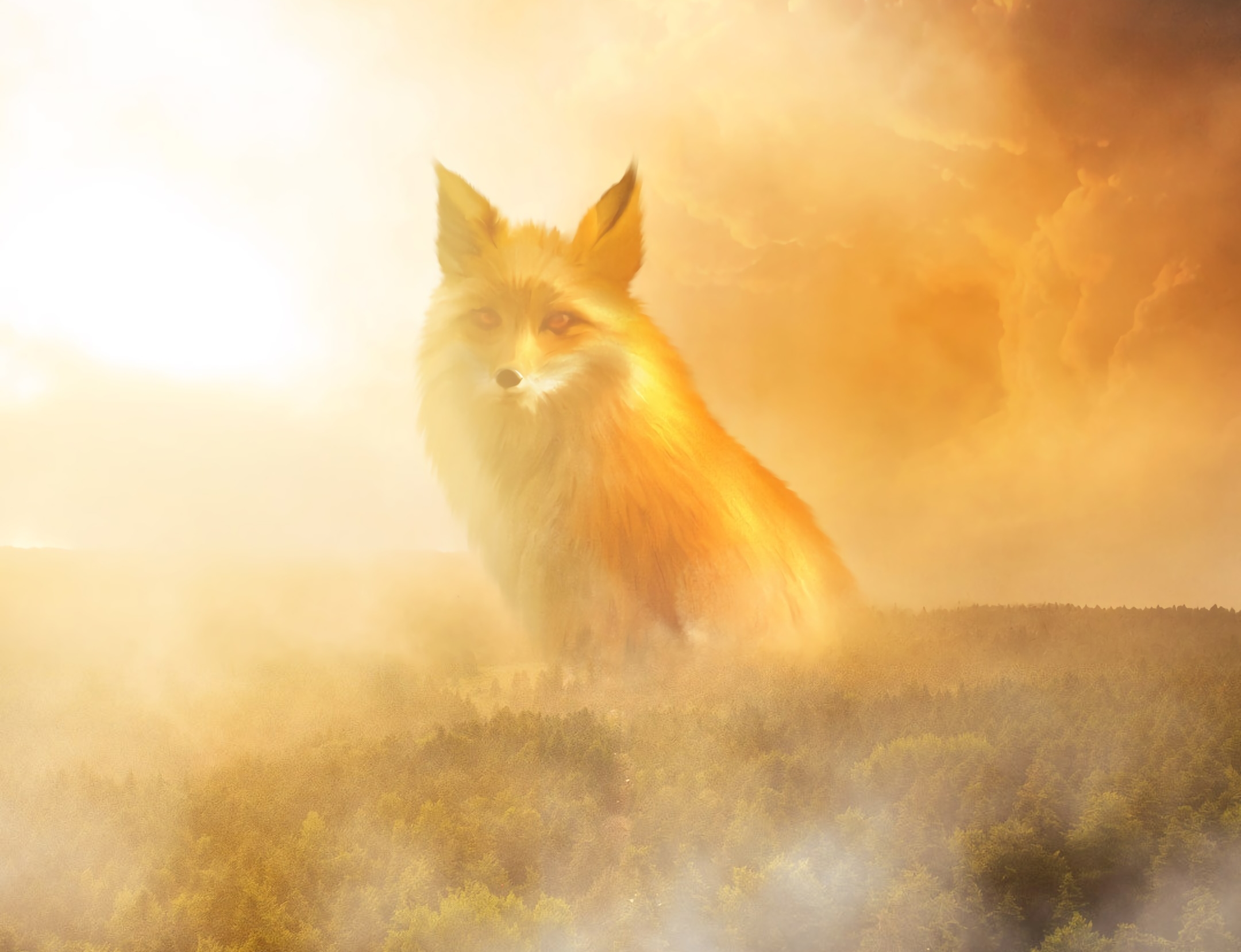 無料モバイル壁紙ファンタジー, 狐, ファンタジー動物をダウンロードします。