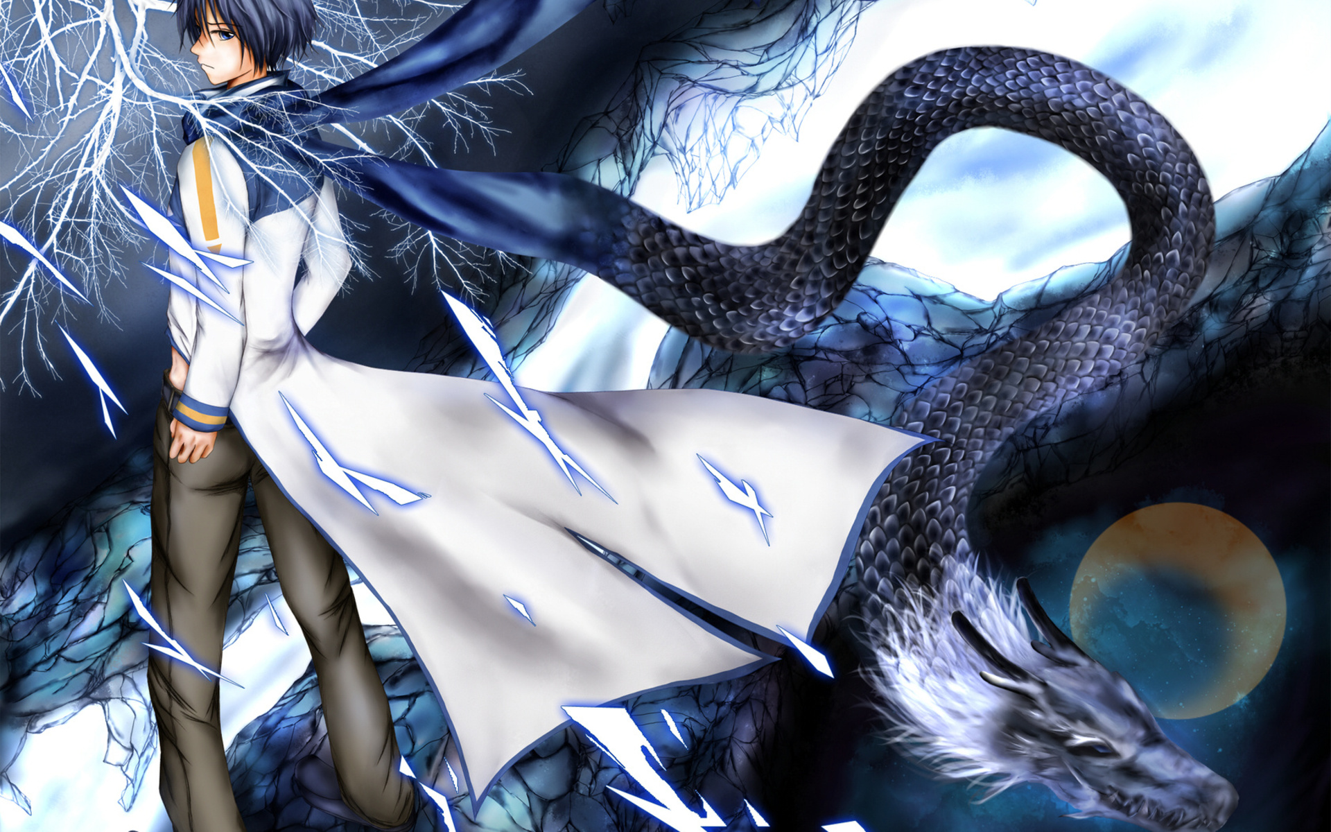 Download mobile wallpaper Anime, Dragon, Vocaloid, Kaito (Vocaloid) for free.