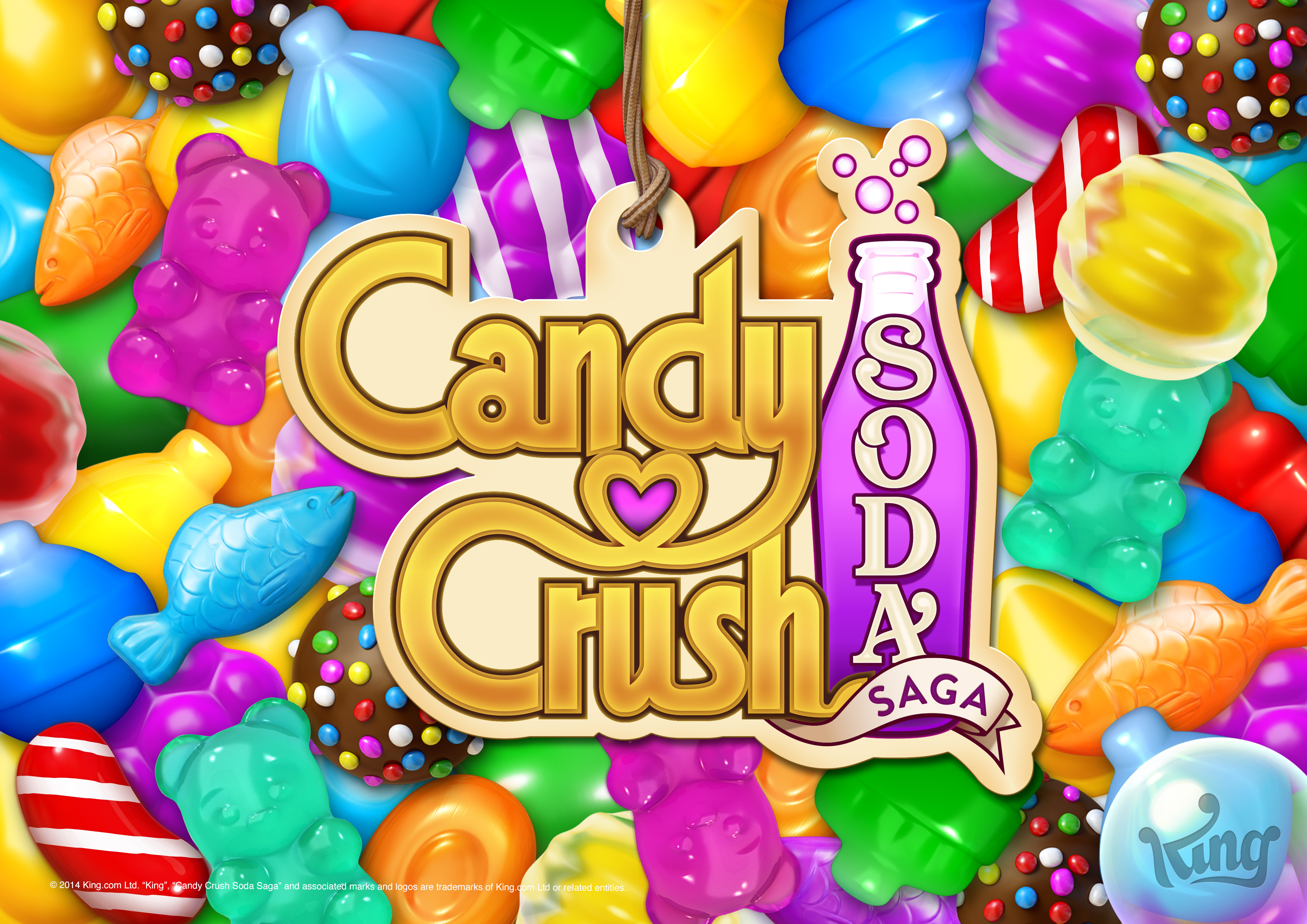 Скачать обои Candy Crush Soda Saga на телефон бесплатно