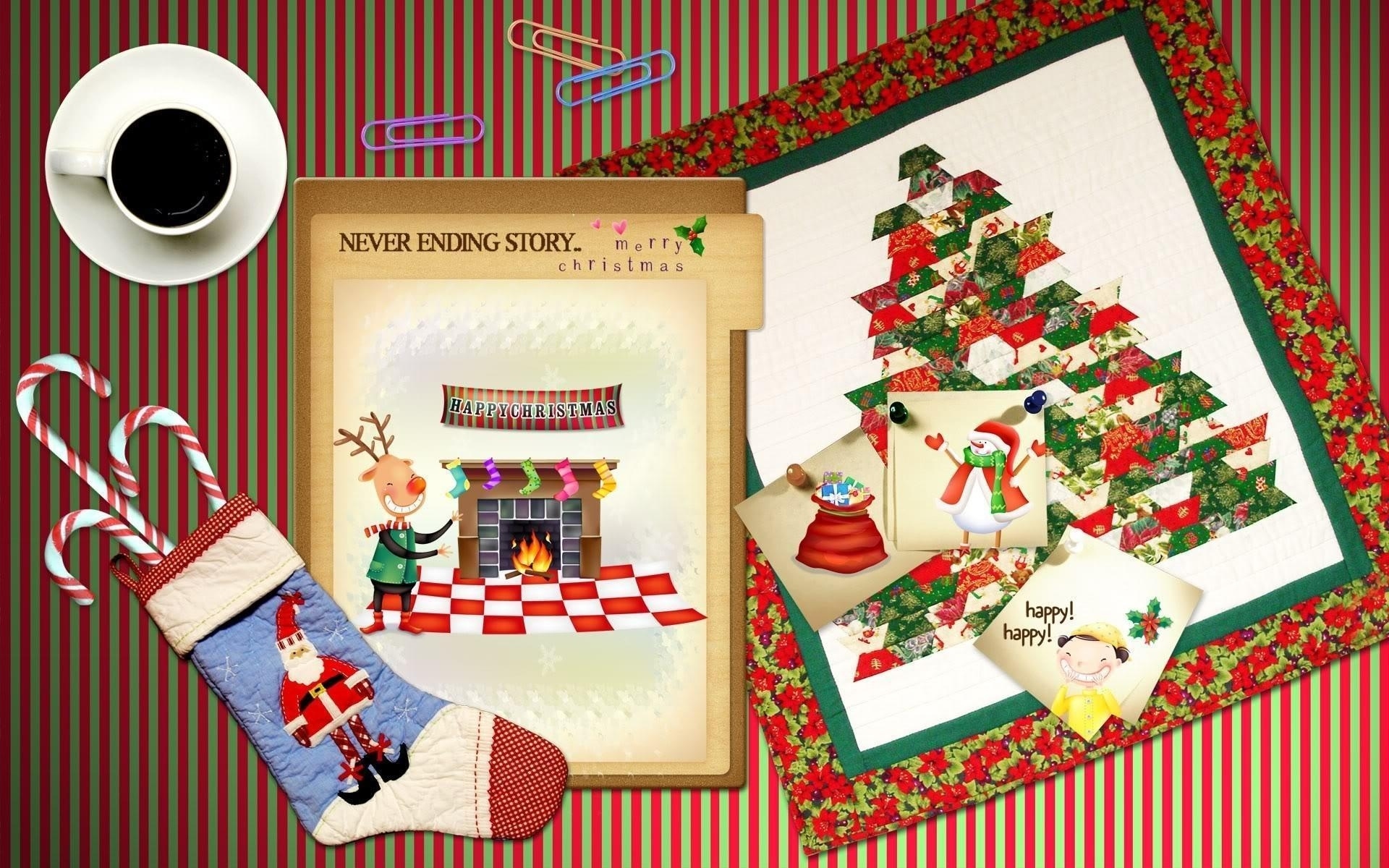 874279壁紙のダウンロードホリデー, クリスマス, カード, コーヒー, メリークリスマス, トナカイ, サンタクロース, 雪だるま, ストッキング-スクリーンセーバーと写真を無料で