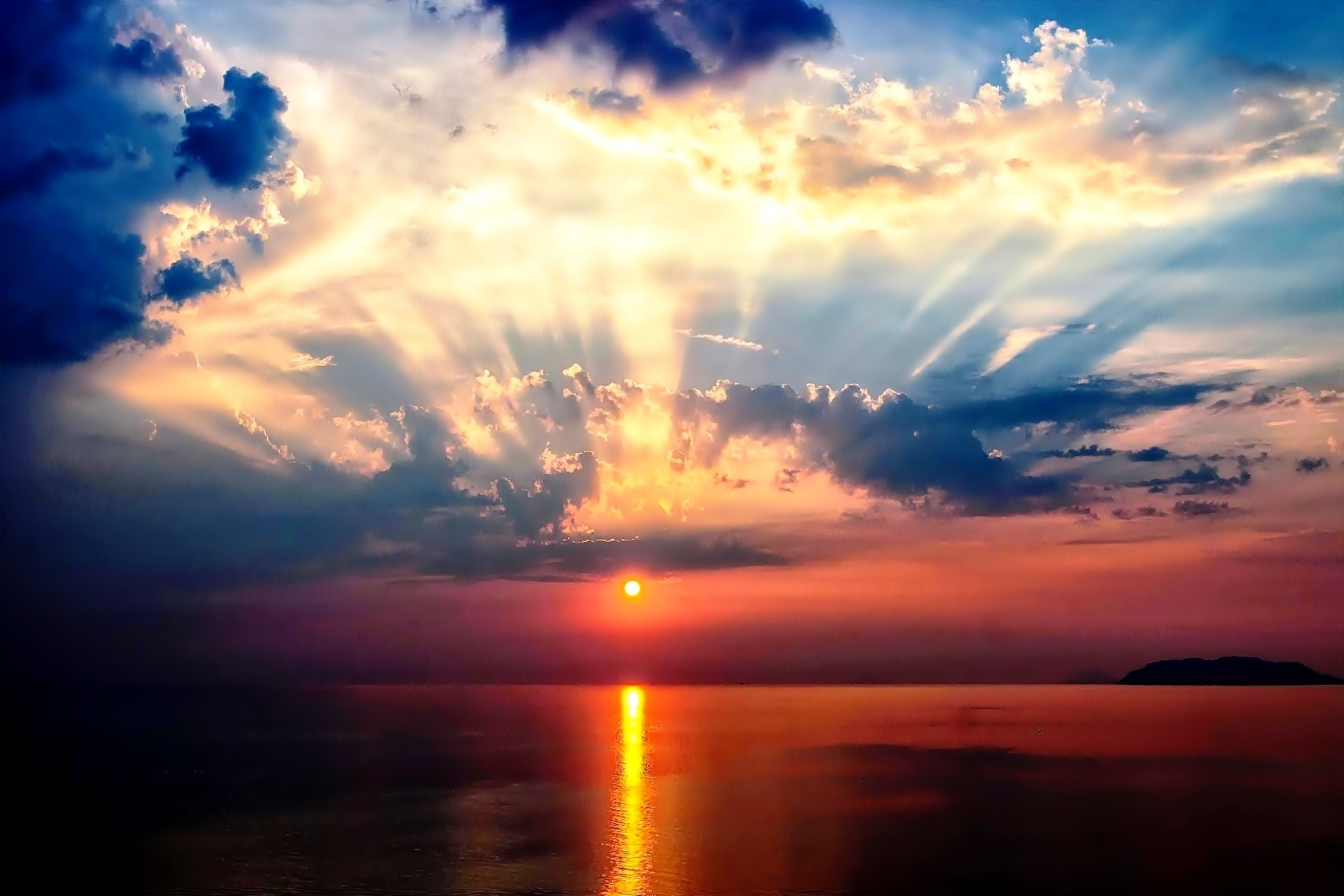 Free download wallpaper Sunset, Sky, Sea, Ocean, Earth on your PC desktop