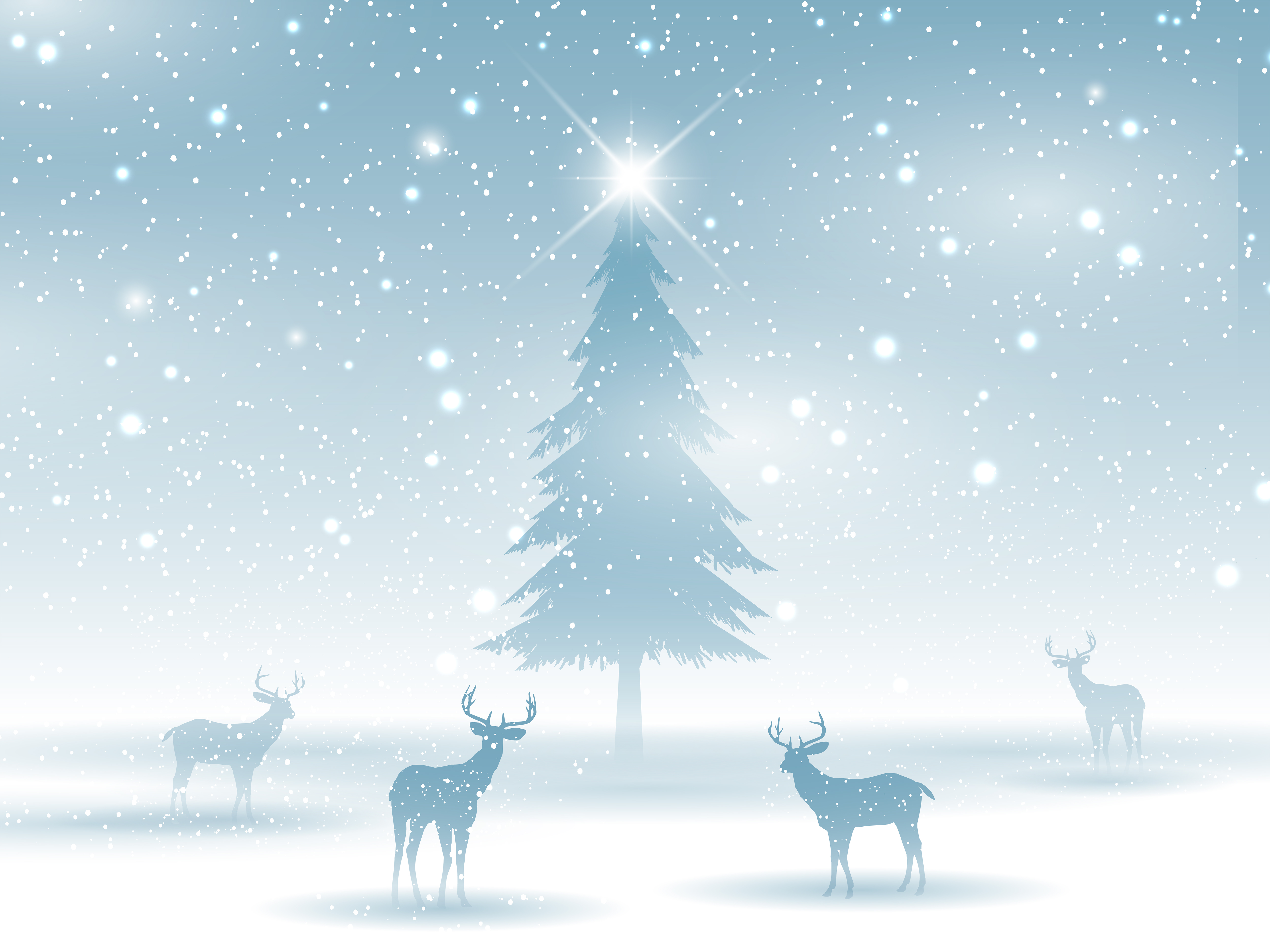 Laden Sie das Feiertage, Weihnachten, Weihnachtsbaum, Rentier-Bild kostenlos auf Ihren PC-Desktop herunter