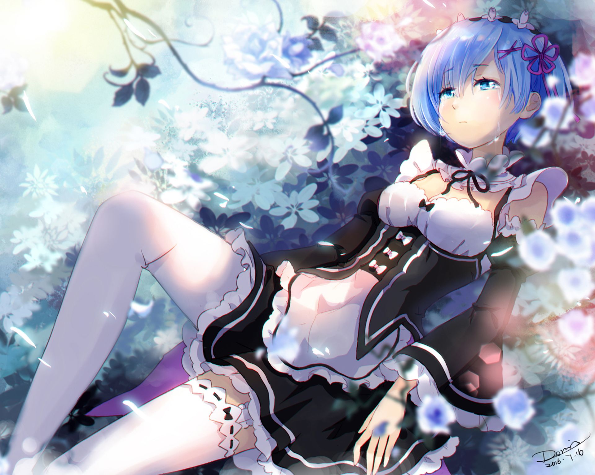 Baixe gratuitamente a imagem Anime, Olhos Azuis, Cabelo Azul, Cabelo Curto, Re:zero Começando A Vida Em Outro Mundo, Rem (Re:zero) na área de trabalho do seu PC