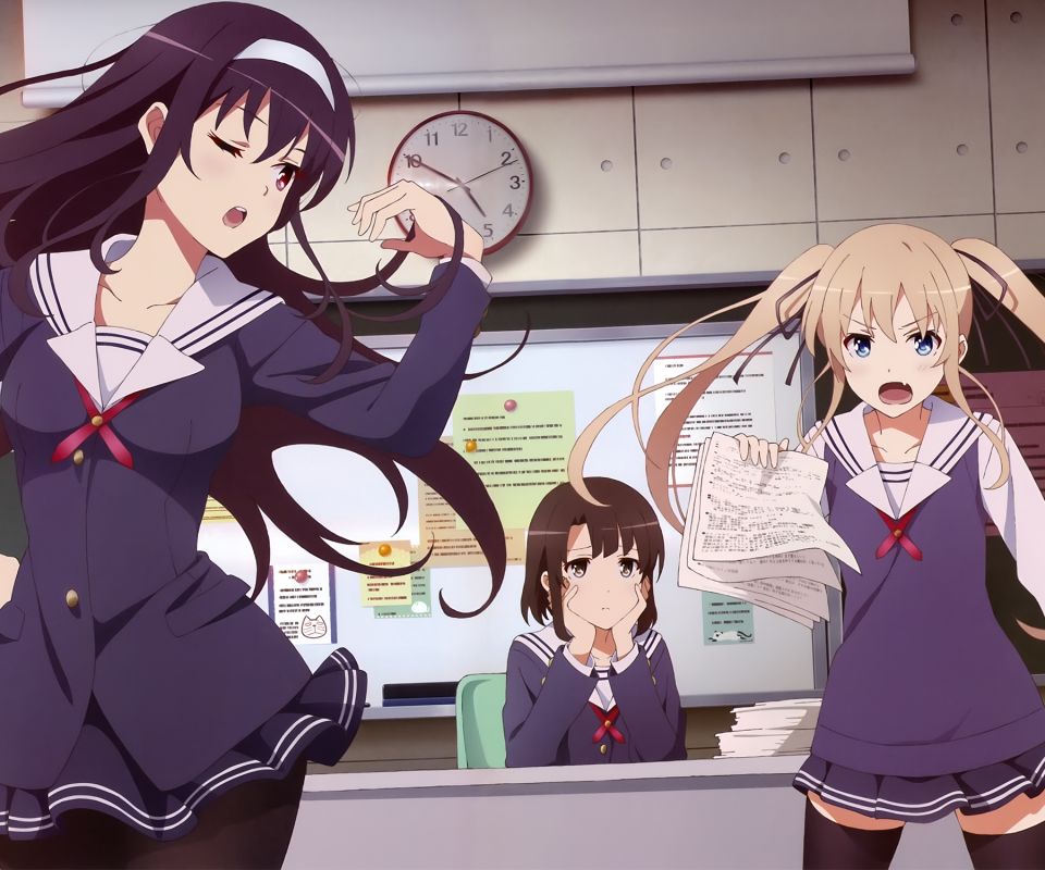 Free download wallpaper Anime, Saekano: How To Raise A Boring Girlfriend, Megumi Katō, Eriri Spencer Sawamura, Utaha Kasumigaoka on your PC desktop