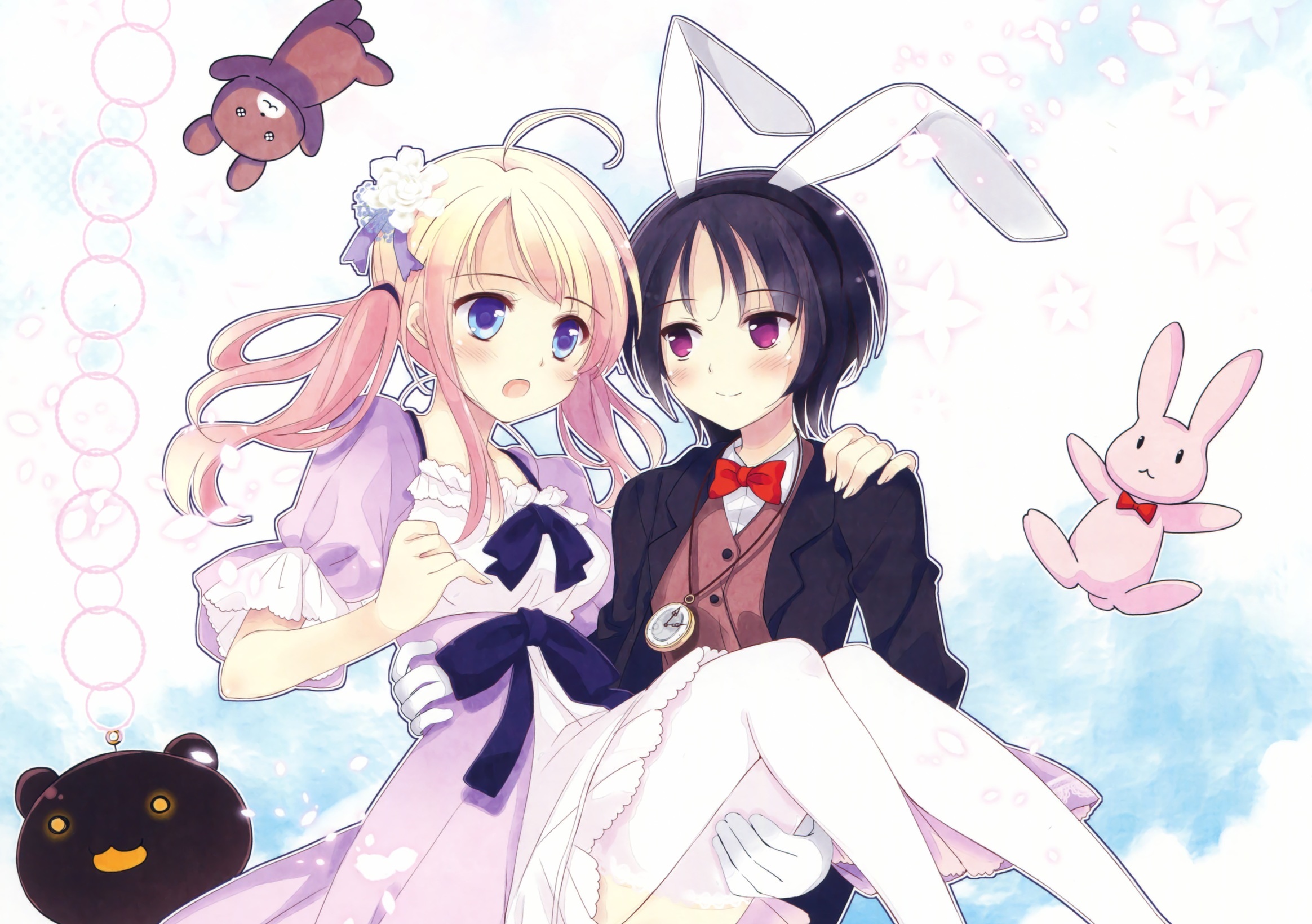 anime, alice in wonderland, alice (alice in wonderland), white rabbit (alice in wonderland)