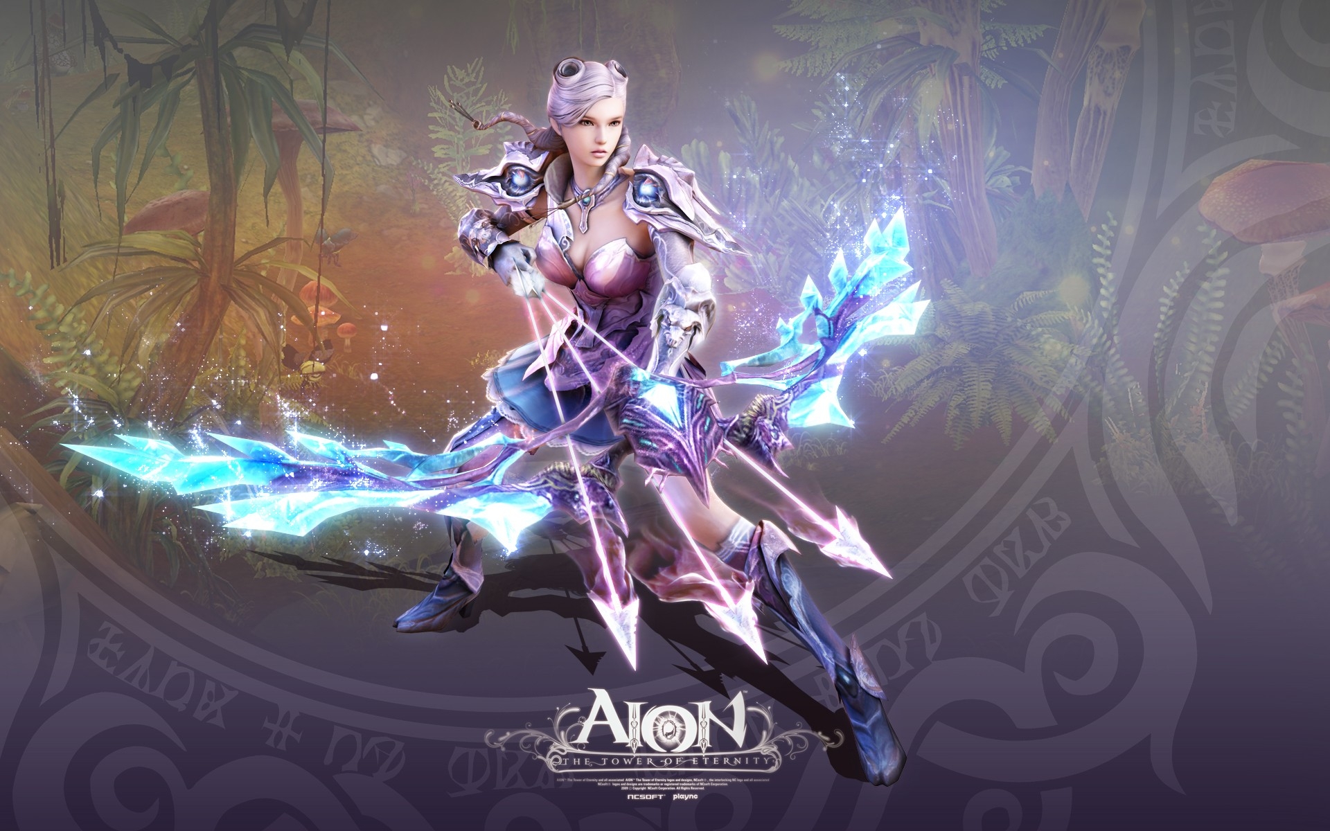 video game, aion: tower of eternity, bow, woman warrior 8K