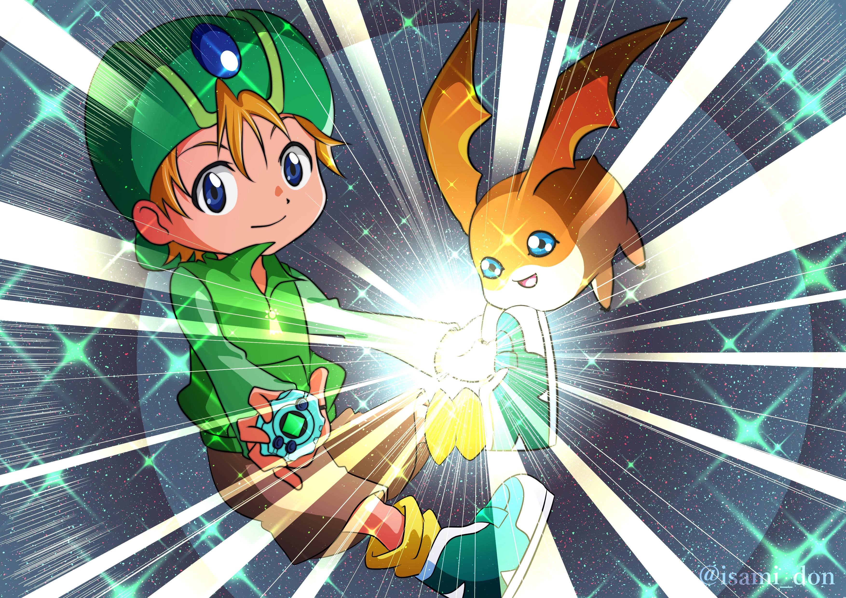 Download mobile wallpaper Anime, Patamon (Digimon), Takeru Takaishi, Digimon Adventure Tri for free.