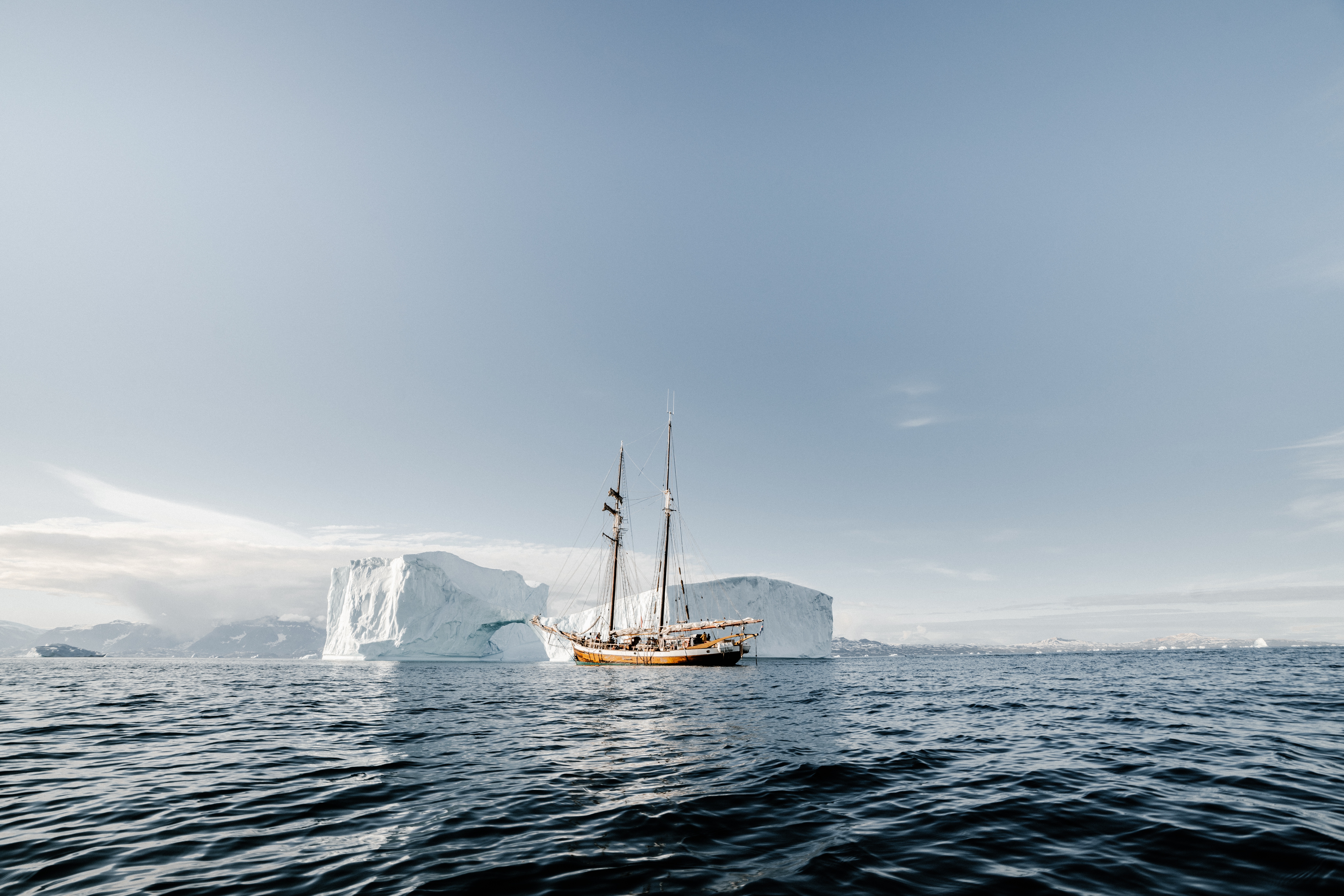 iceberg, ripples, ice floes, sea, nature, ice, ripple, ship