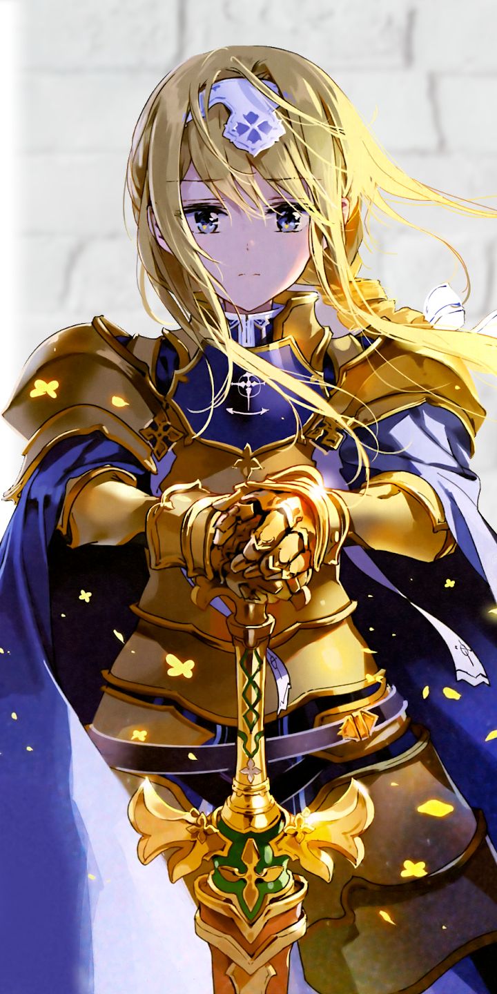 Download mobile wallpaper Anime, Sword Art Online, Blonde, Armor, Sword, Long Hair, Alice Zuberg, Sword Art Online: Alicization for free.