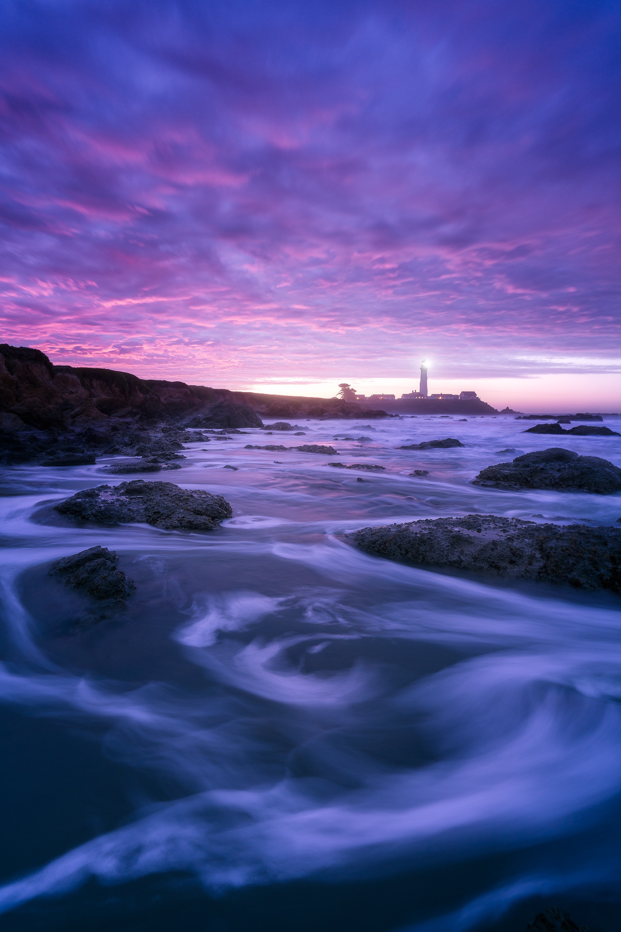 Free download wallpaper Lighthouse, Pescadero, Nature, Night, Usa, United States, Ocean on your PC desktop