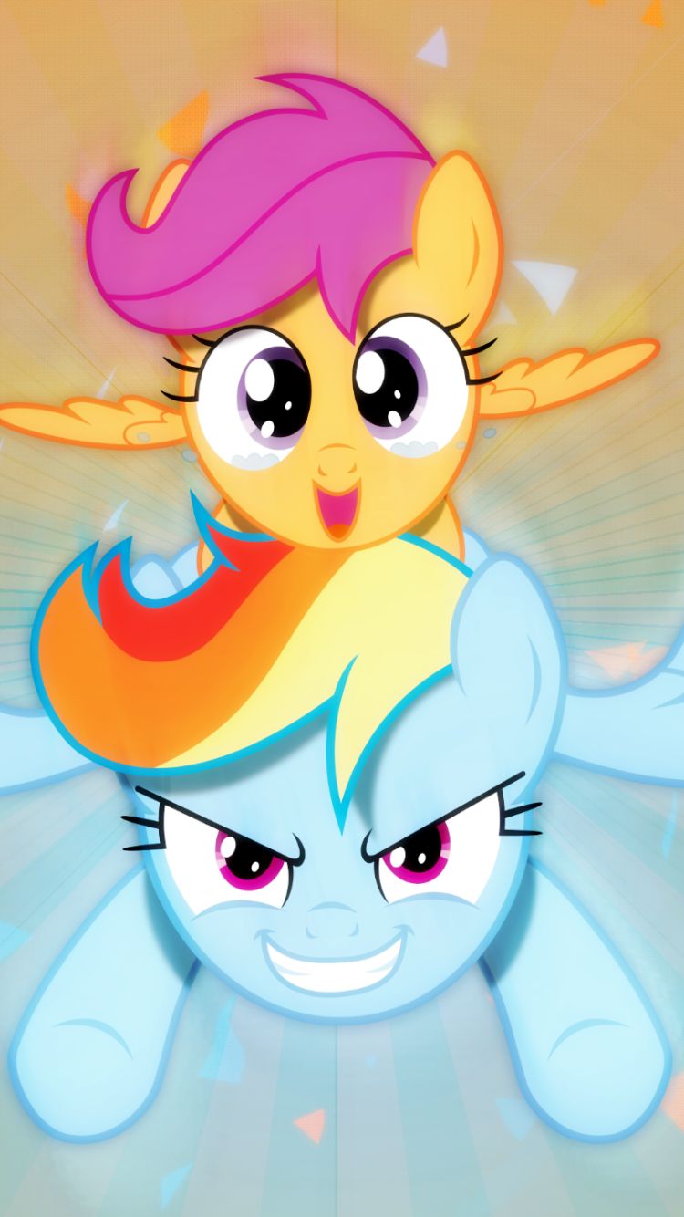Скачати мобільні шпалери Вектор, Телешоу, Моя Маленька Поні, My Little Pony: Дружба Це Диво, Рейнбоу Деш, Скуталу (Мій Маленький Поні) безкоштовно.