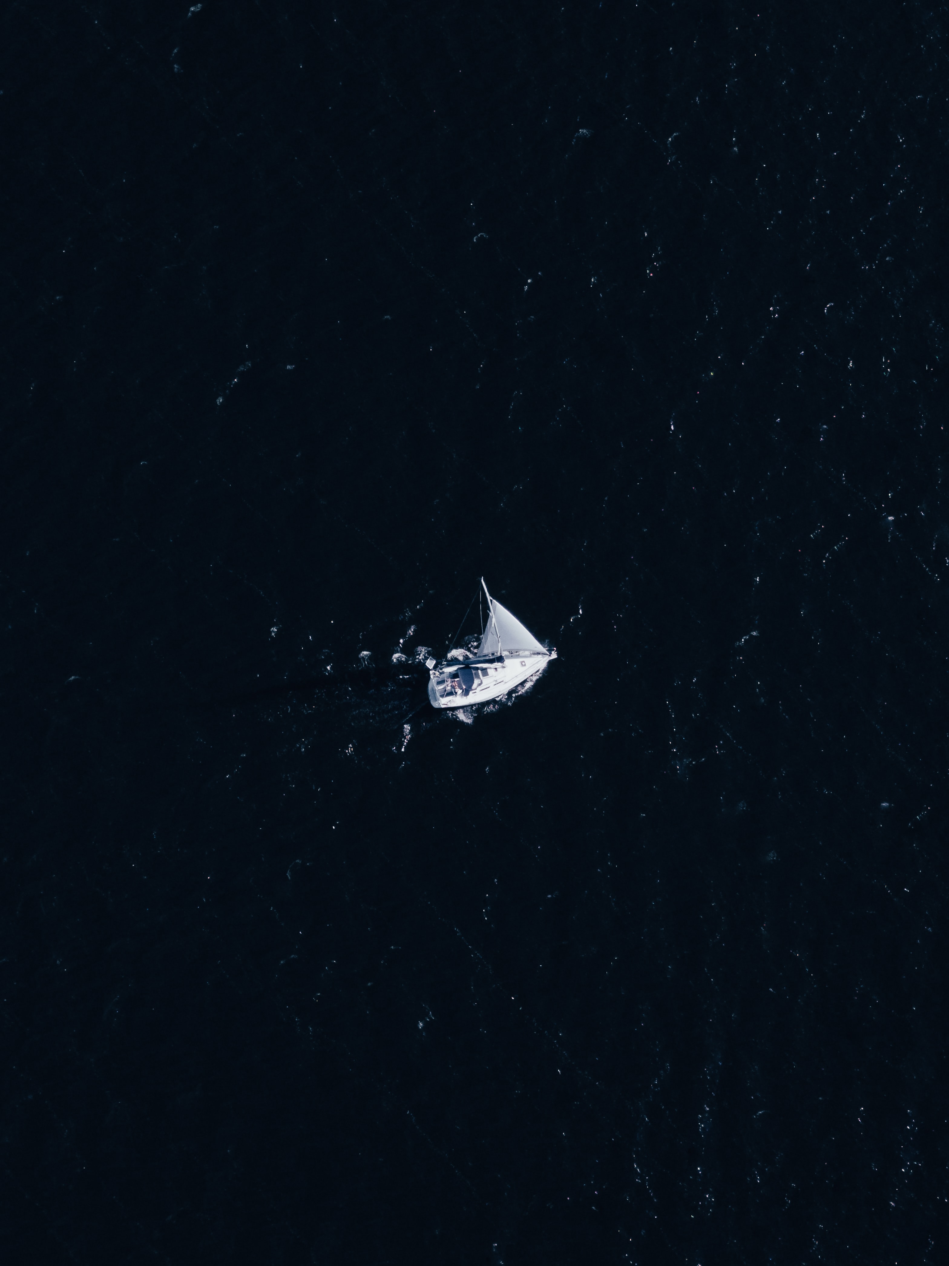 sailboat, sea, view from above, miscellanea, miscellaneous, boat, sailfish