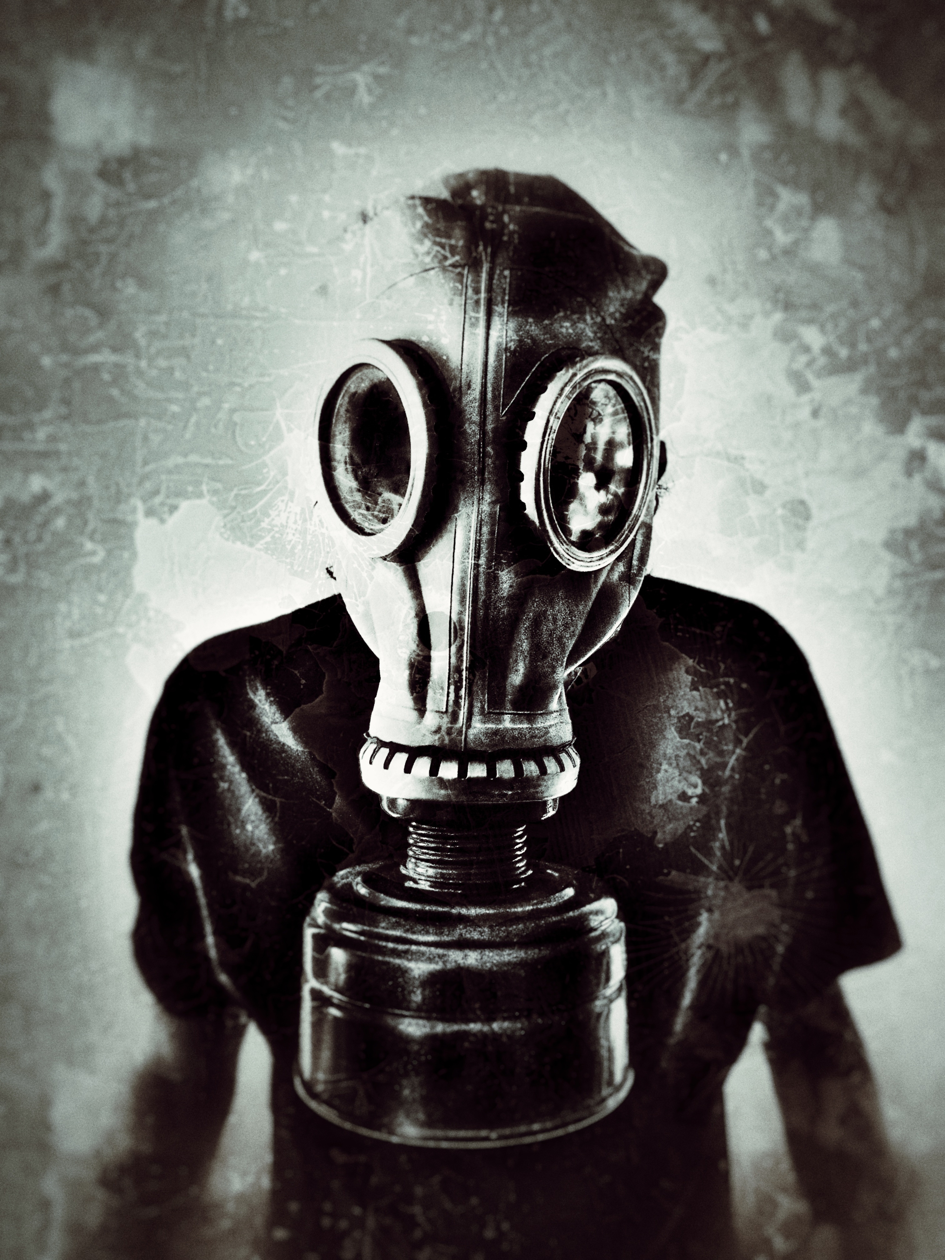 Download mobile wallpaper Miscellaneous, Miscellanea, Person, Gas Mask, Spots, Photoshop, Human, Mask, Stains for free.