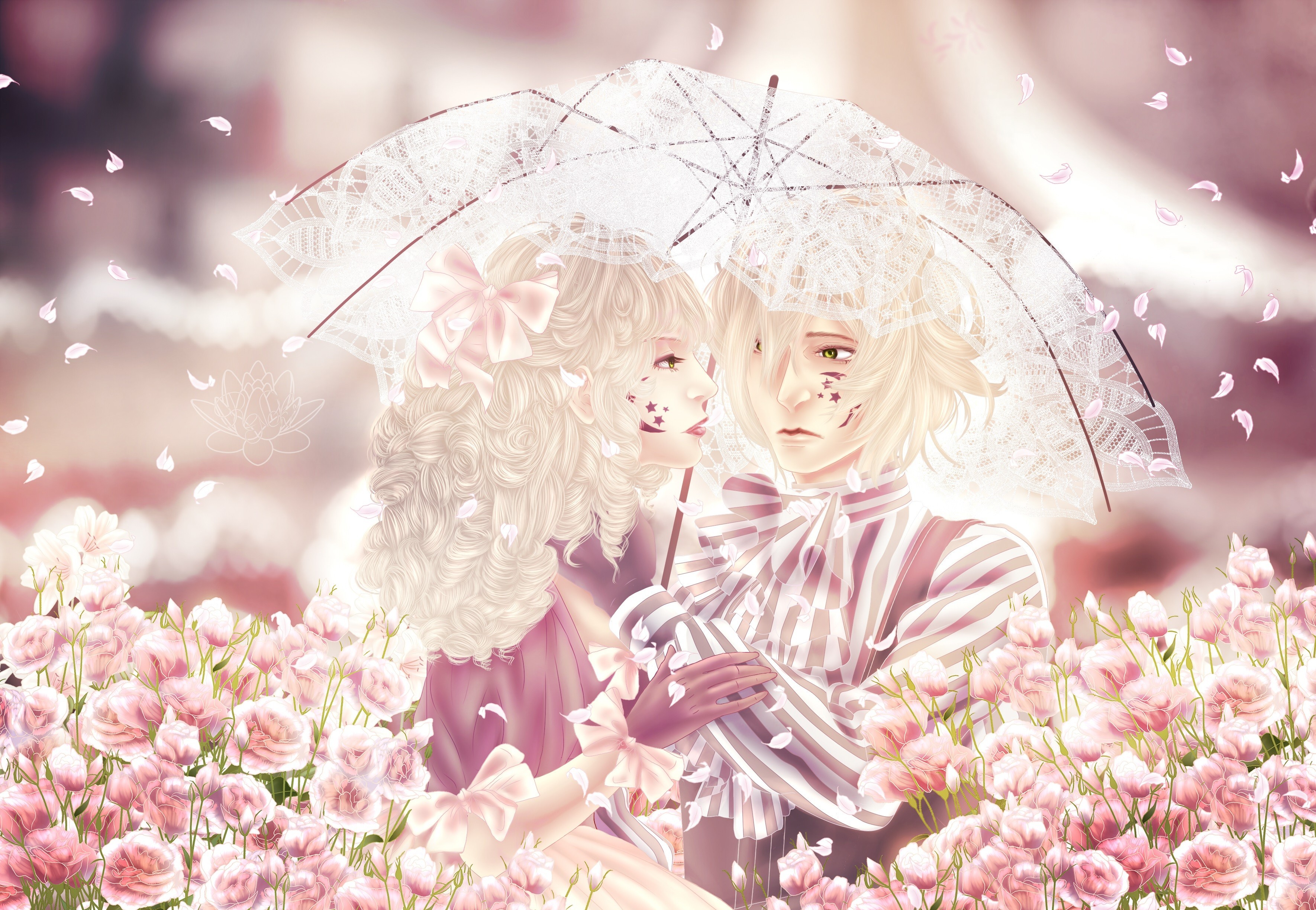 Free download wallpaper Anime, Flower, Umbrella, Original on your PC desktop