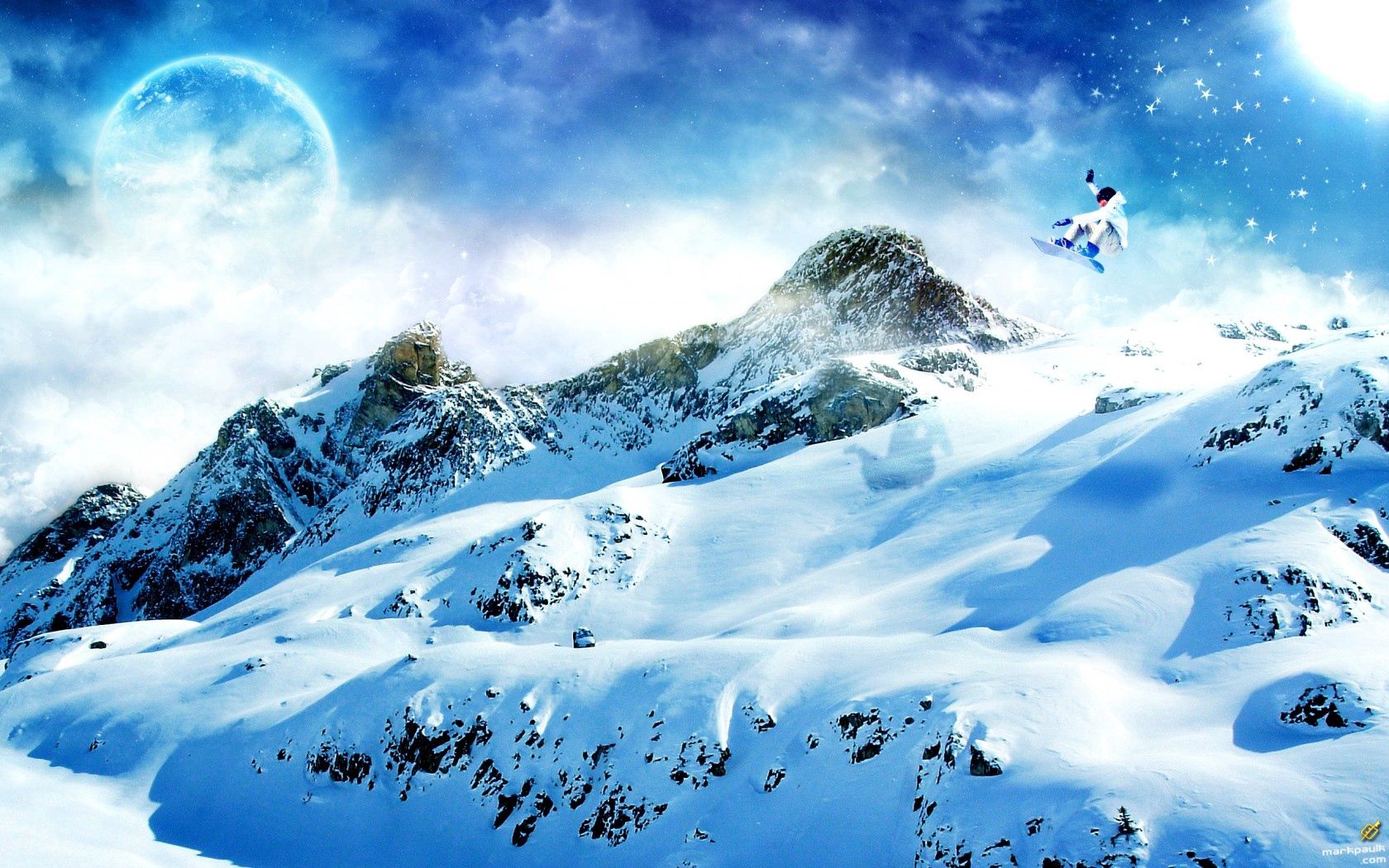 Download mobile wallpaper Snowboard, Mountains, Snow, Sports for free.
