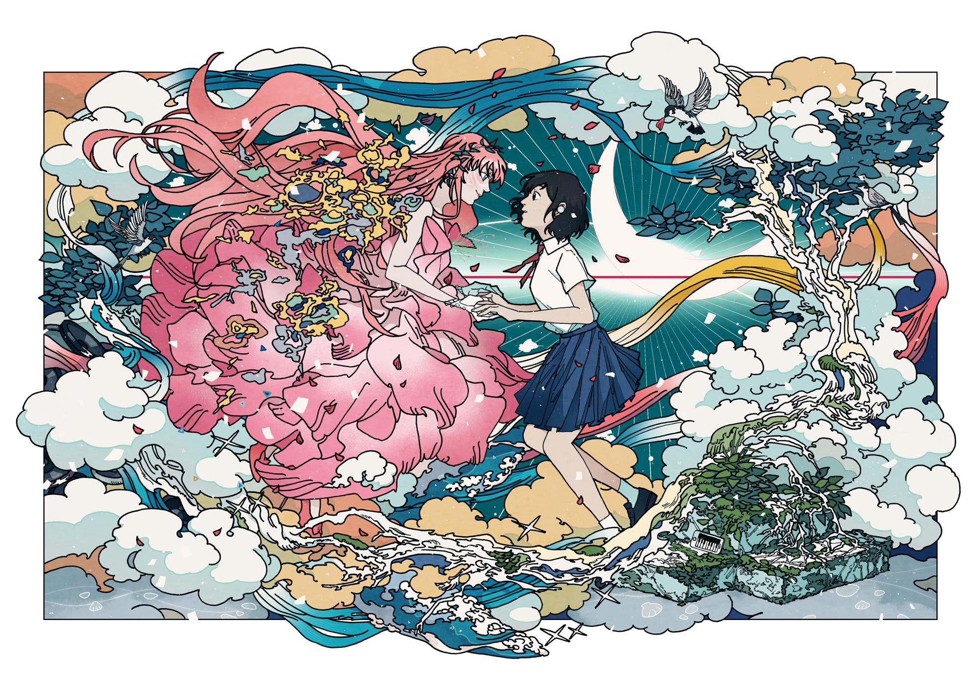1057944 Hintergrundbild herunterladen animes, schönheit (2021), belle (ryuu zu sobakasu no hime), suzu naitou - Bildschirmschoner und Bilder kostenlos