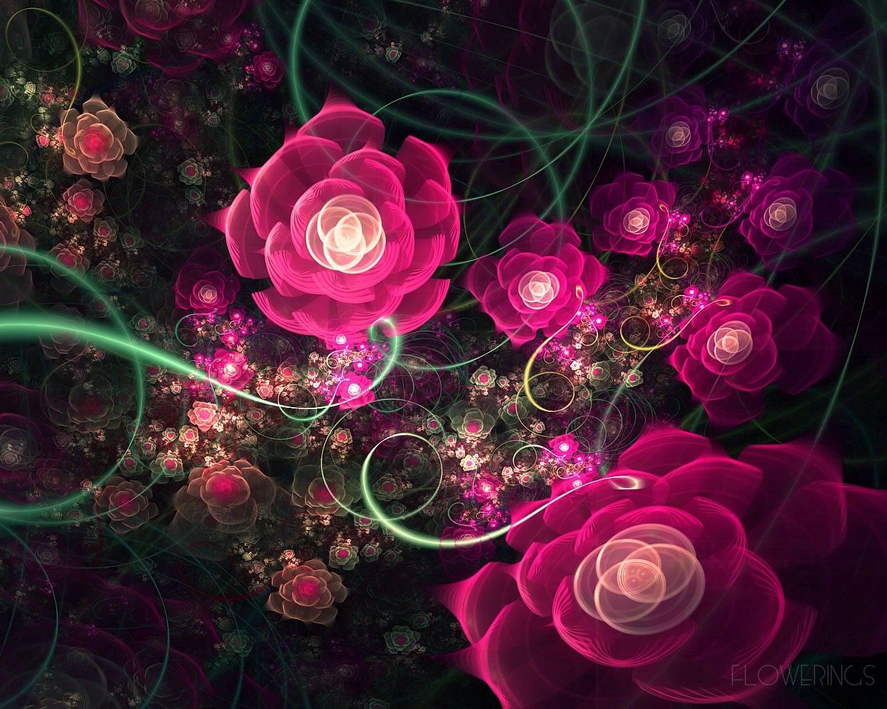 Download mobile wallpaper Flowering, Flowers, Bloom, Abstract, Pink, Fractal for free.