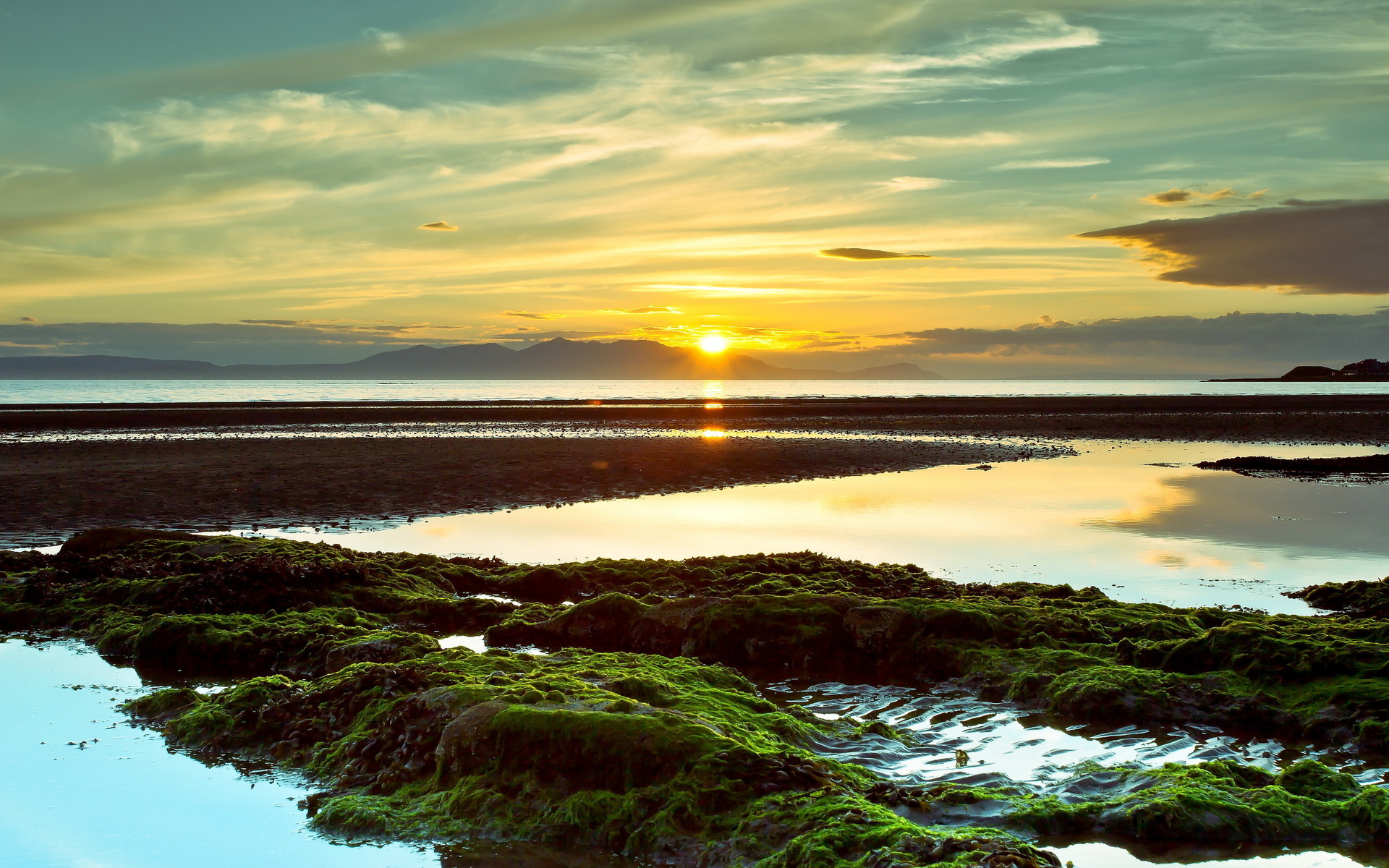 Free download wallpaper Sunset, Sky, Reflection, Earth, Cloud on your PC desktop