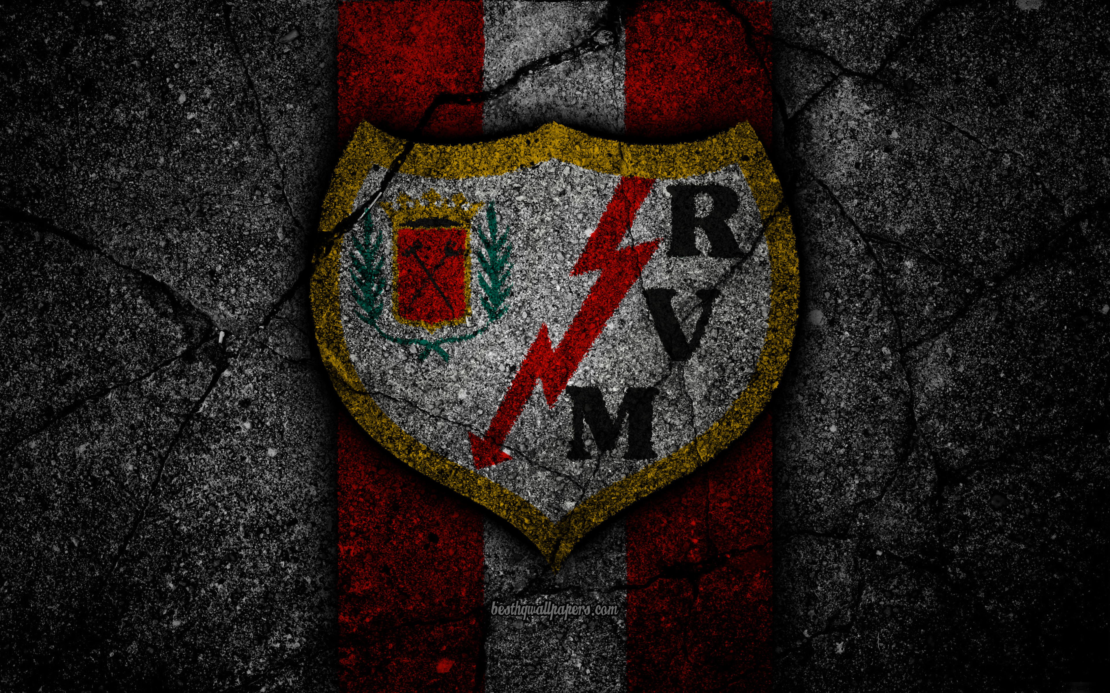 Handy-Wallpaper Sport, Fußball, Logo, Emblem, Rayo Vallecano kostenlos herunterladen.