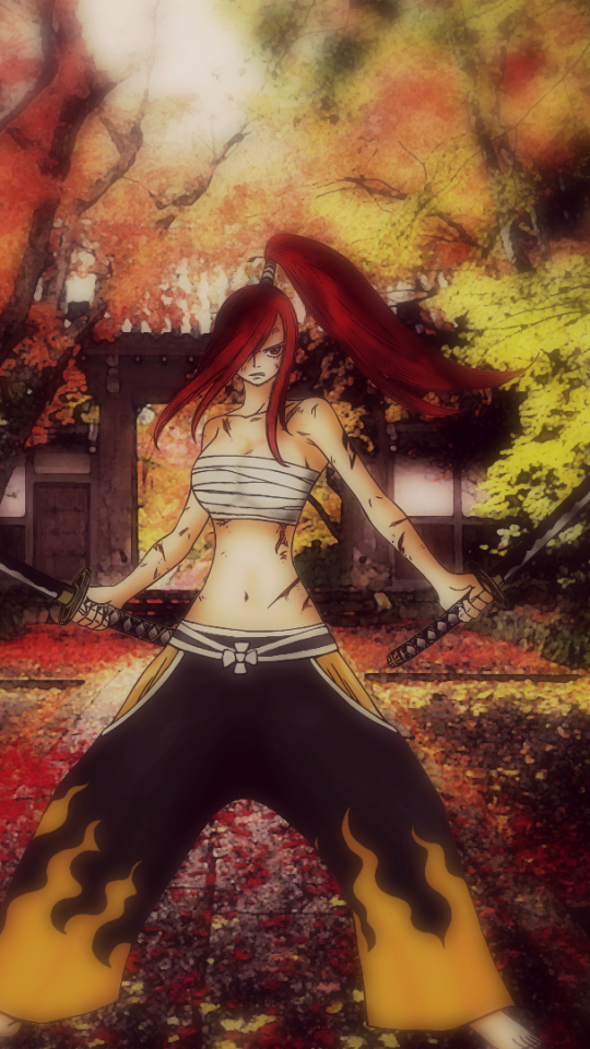 Handy-Wallpaper Katana, Animes, Lange Haare, Rote Haare, Fairy Tail, Erza Scarlet kostenlos herunterladen.