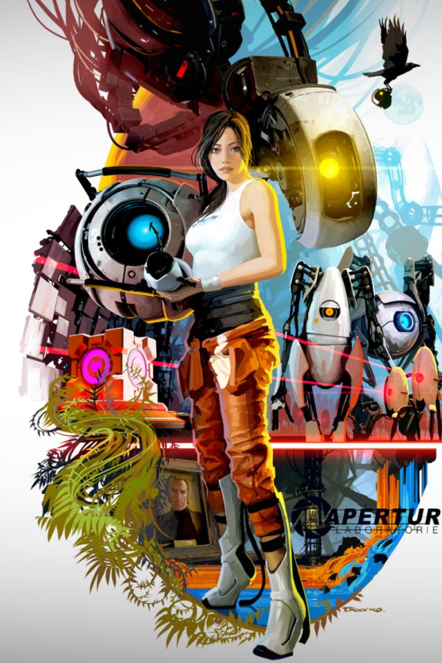 Handy-Wallpaper Poster, Portal, Computerspiele, Portal (Videospiel), Videospiel, Portal 2, Chell (Portal) kostenlos herunterladen.