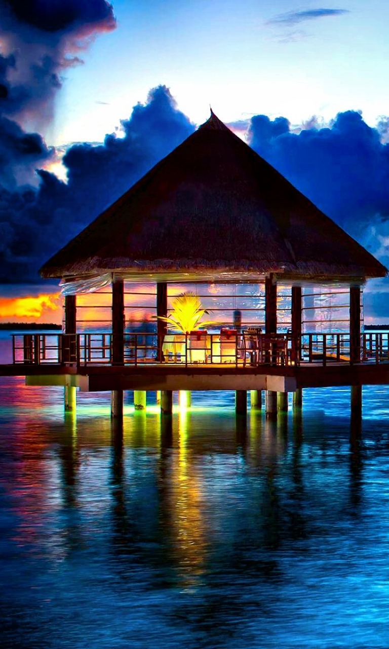 Téléchargez des papiers peints mobile Coucher De Soleil, Été, Horizon, Réflexion, Tropical, Nuage, Photographie, Maldives, Azur, Réflection, Le Coucher Du Soleil gratuitement.