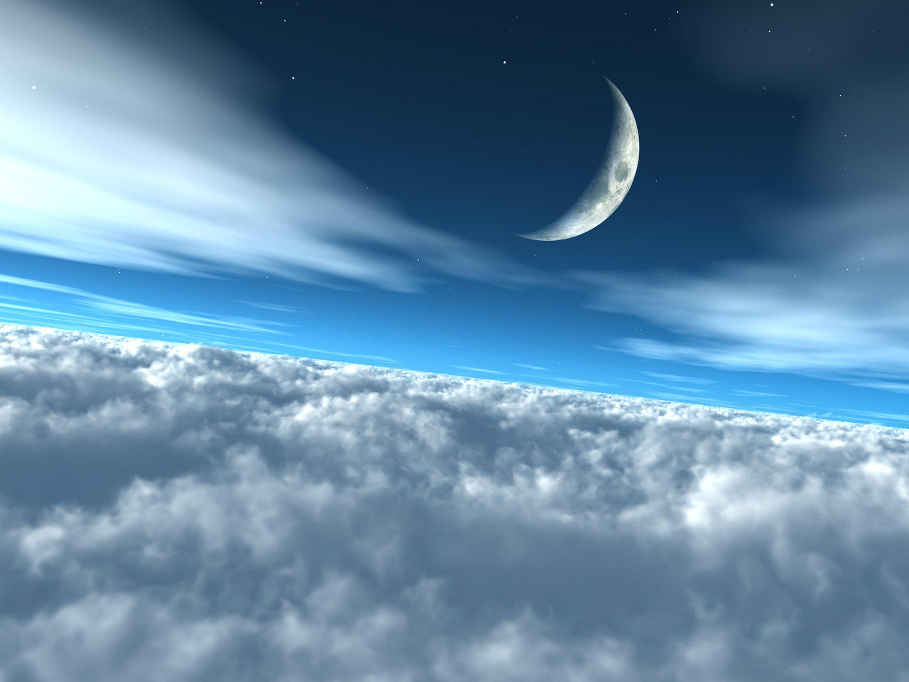 Скачать обои бесплатно Небо, Луна, Облако, Земля/природа картинка на рабочий стол ПК