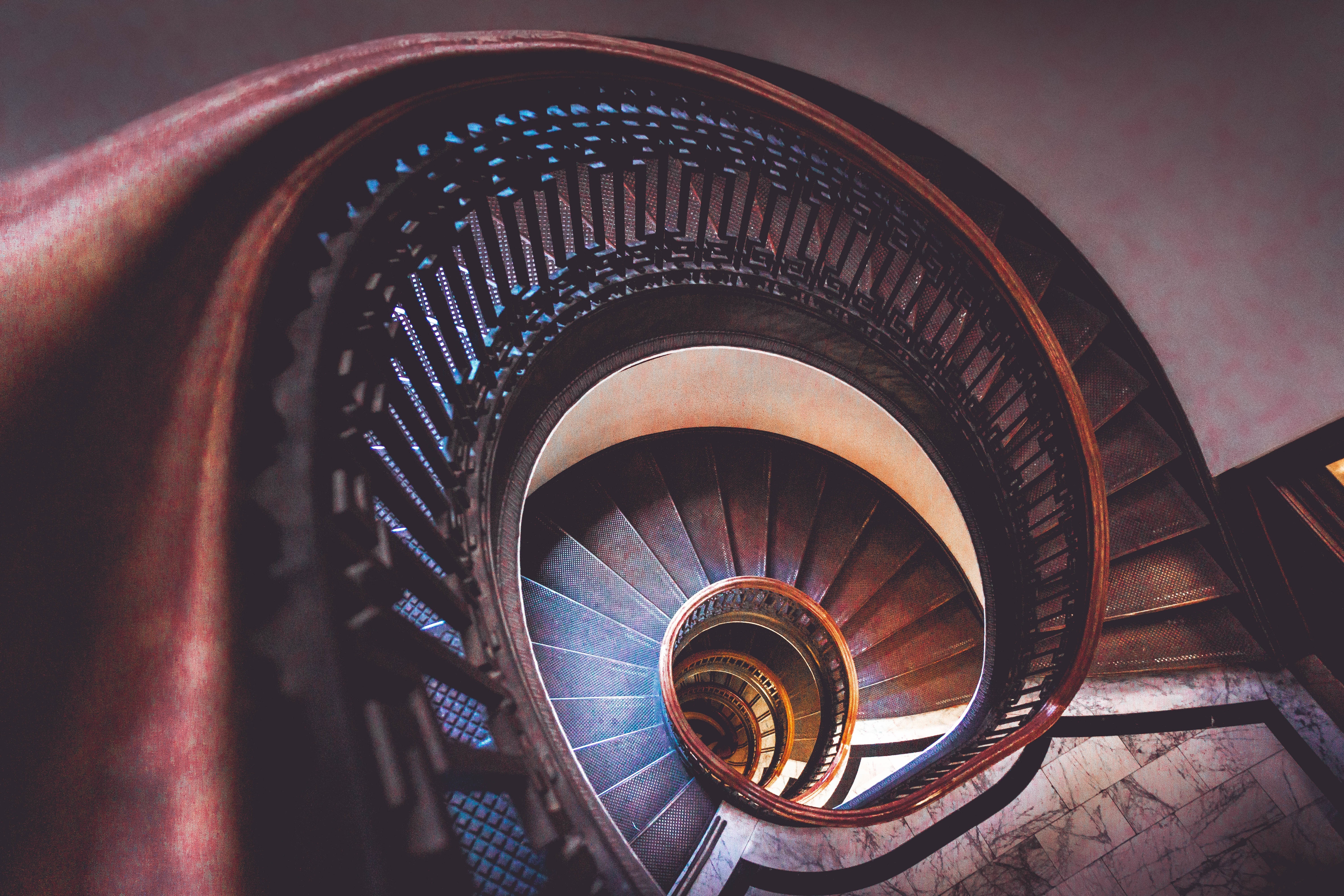 miscellanea, miscellaneous, stairs, ladder, premises, room, spiral HD wallpaper