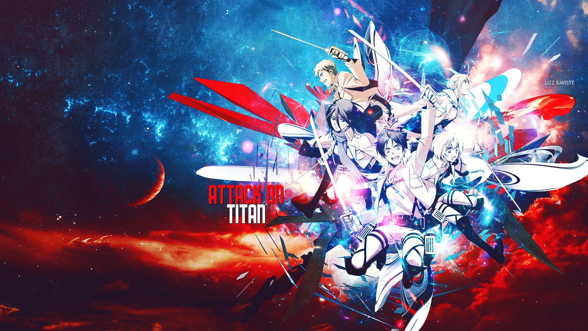 Laden Sie das Animes, Armin Arlert, Eren Jäger, Mikasa Ackermann, Attack On Titan, Anni Leonhart-Bild kostenlos auf Ihren PC-Desktop herunter