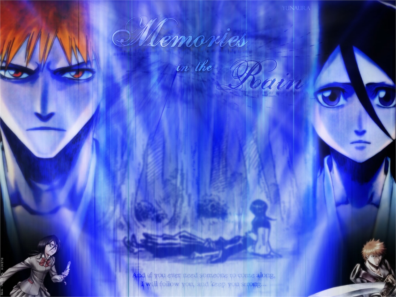 Handy-Wallpaper Bleach, Rukia Kuchiki, Animes, Ichigo Kurosaki kostenlos herunterladen.