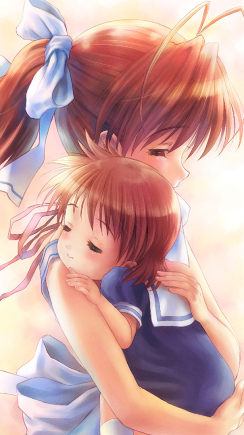 Baixar papel de parede para celular de Anime, Filho, Criança, Clannad, Cabelo Curto, Nagisa Furukawa, Ushio Okazaki, Rabo De Cavalo gratuito.