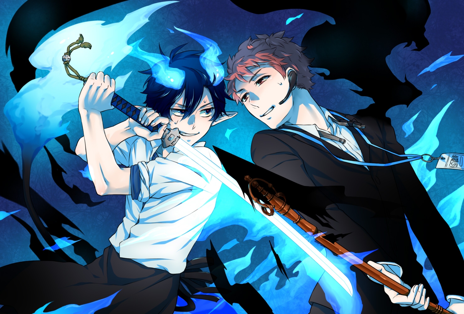 Laden Sie das Animes, Blue Exorcist, Rin Okumura, Ao Kein Exorzist-Bild kostenlos auf Ihren PC-Desktop herunter