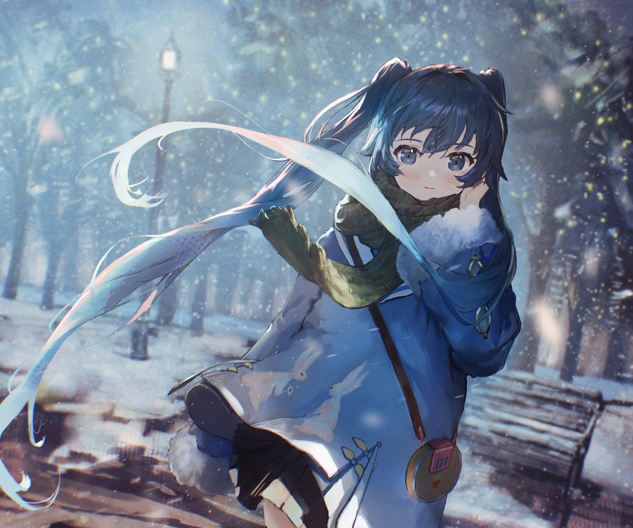 Free download wallpaper Anime, Winter, Vocaloid, Hatsune Miku on your PC desktop