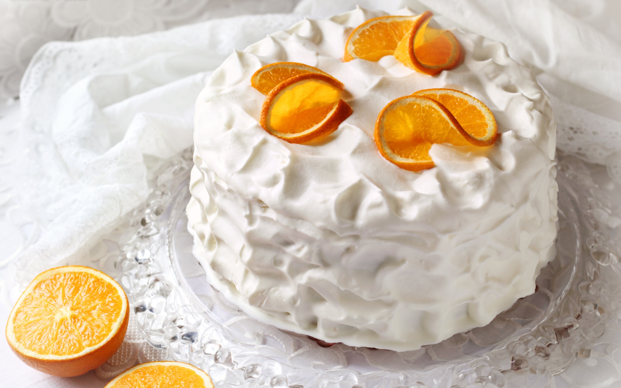 Download mobile wallpaper Food, Cake, Cream, Orange (Fruit), Pastry for free.