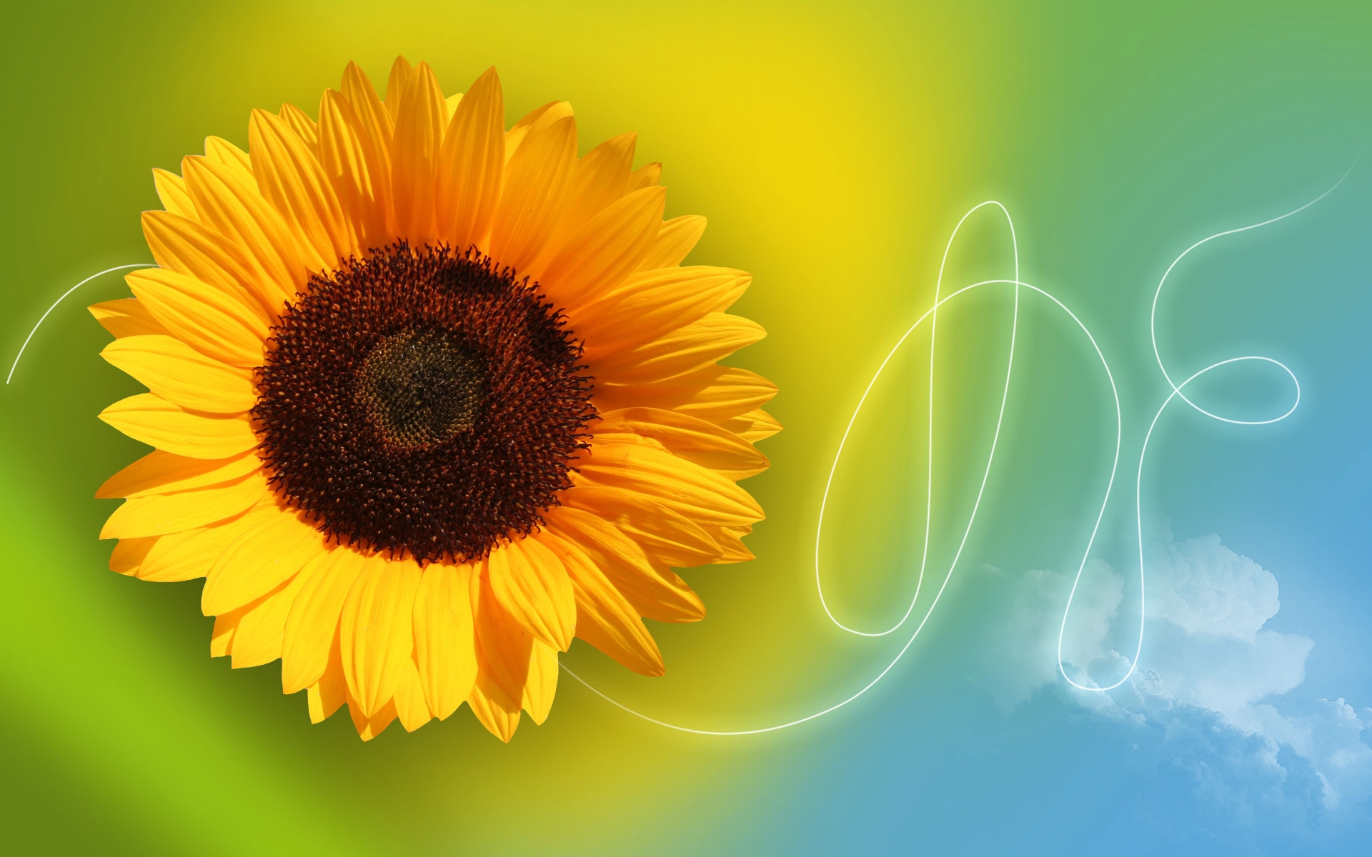Download mobile wallpaper Flowers, Flower, Artistic, Sunflower, Yellow Flower for free.