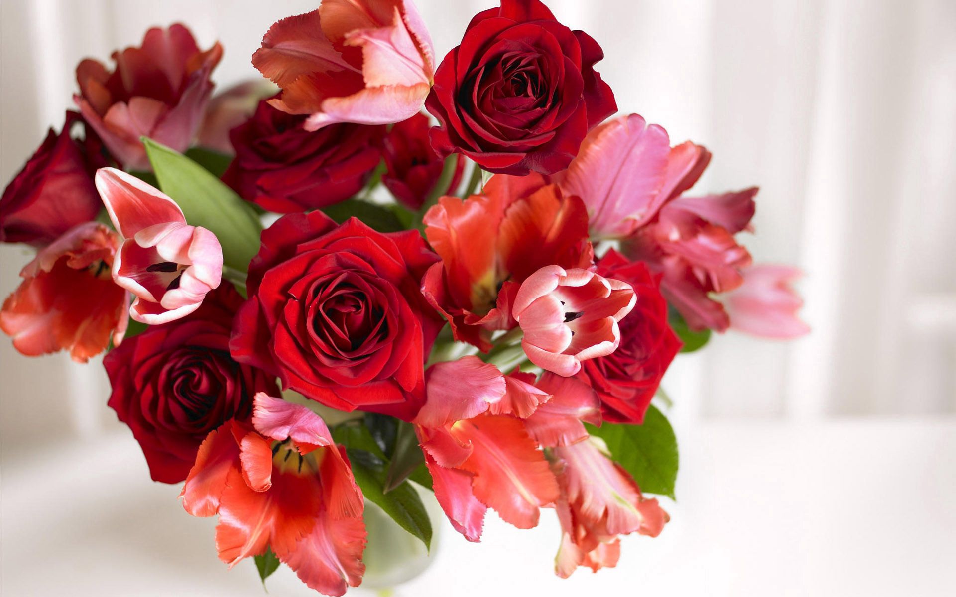 無料モバイル壁紙赤い, 花瓶, 花束, フラワーズ, ピンク, ブーケをダウンロードします。