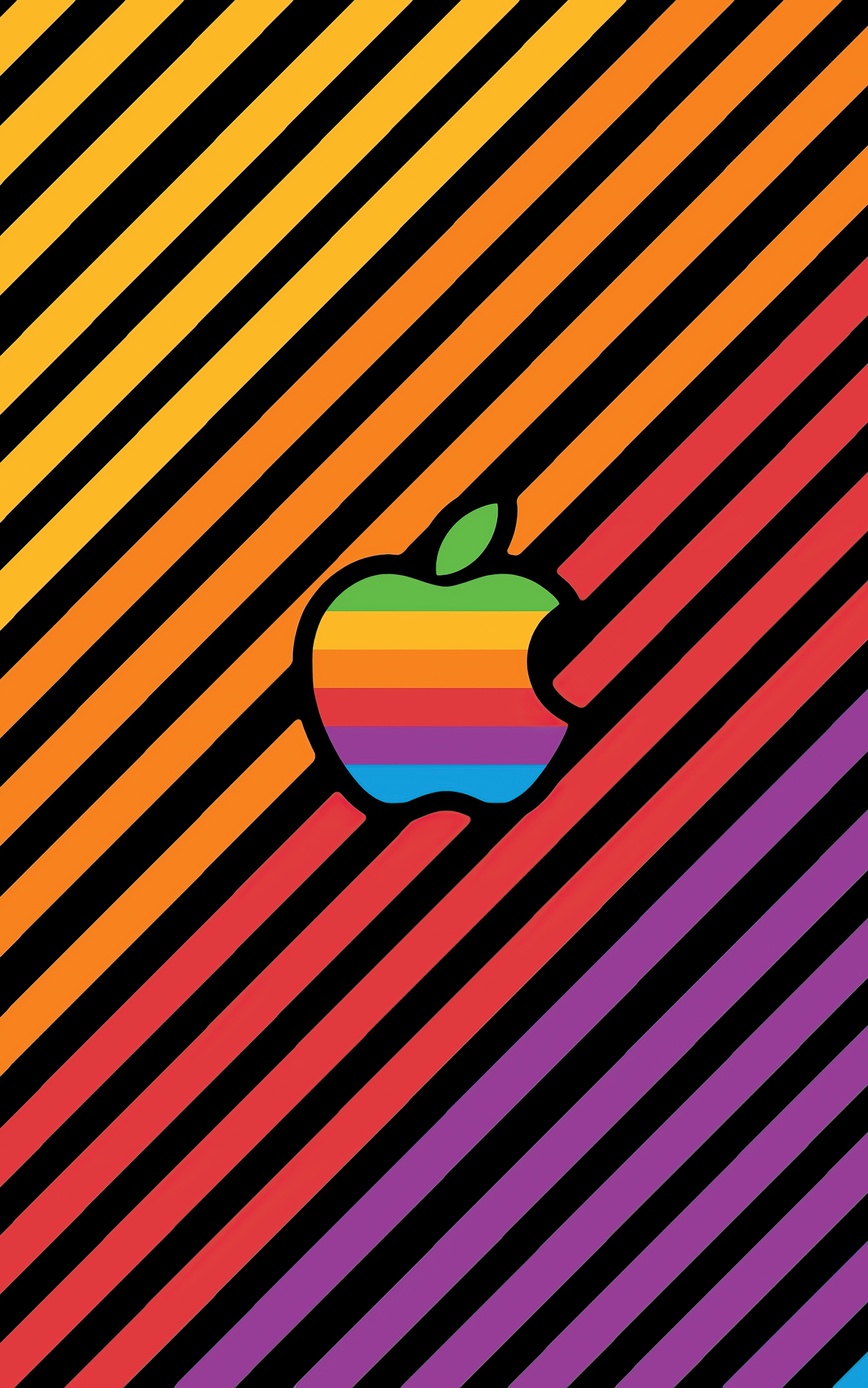 Baixar papel de parede para celular de Maçã, Linhas, Cores, Tecnologia, Logotipo, Apple Inc gratuito.