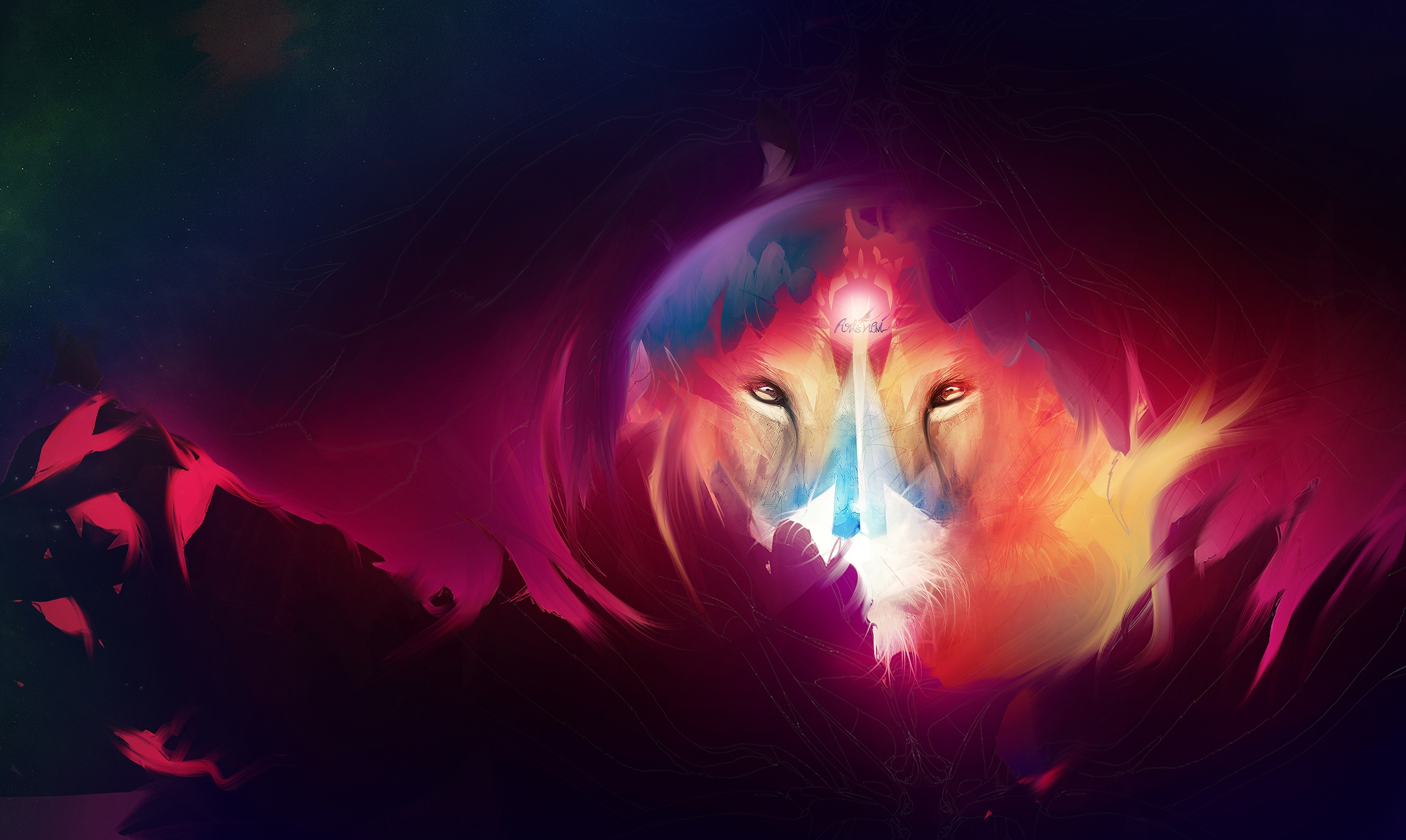 Free download wallpaper Lion, Animal, Artistic on your PC desktop