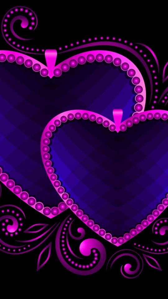 Descarga gratuita de fondo de pantalla para móvil de Violeta, Púrpura, Corazón, Artístico.