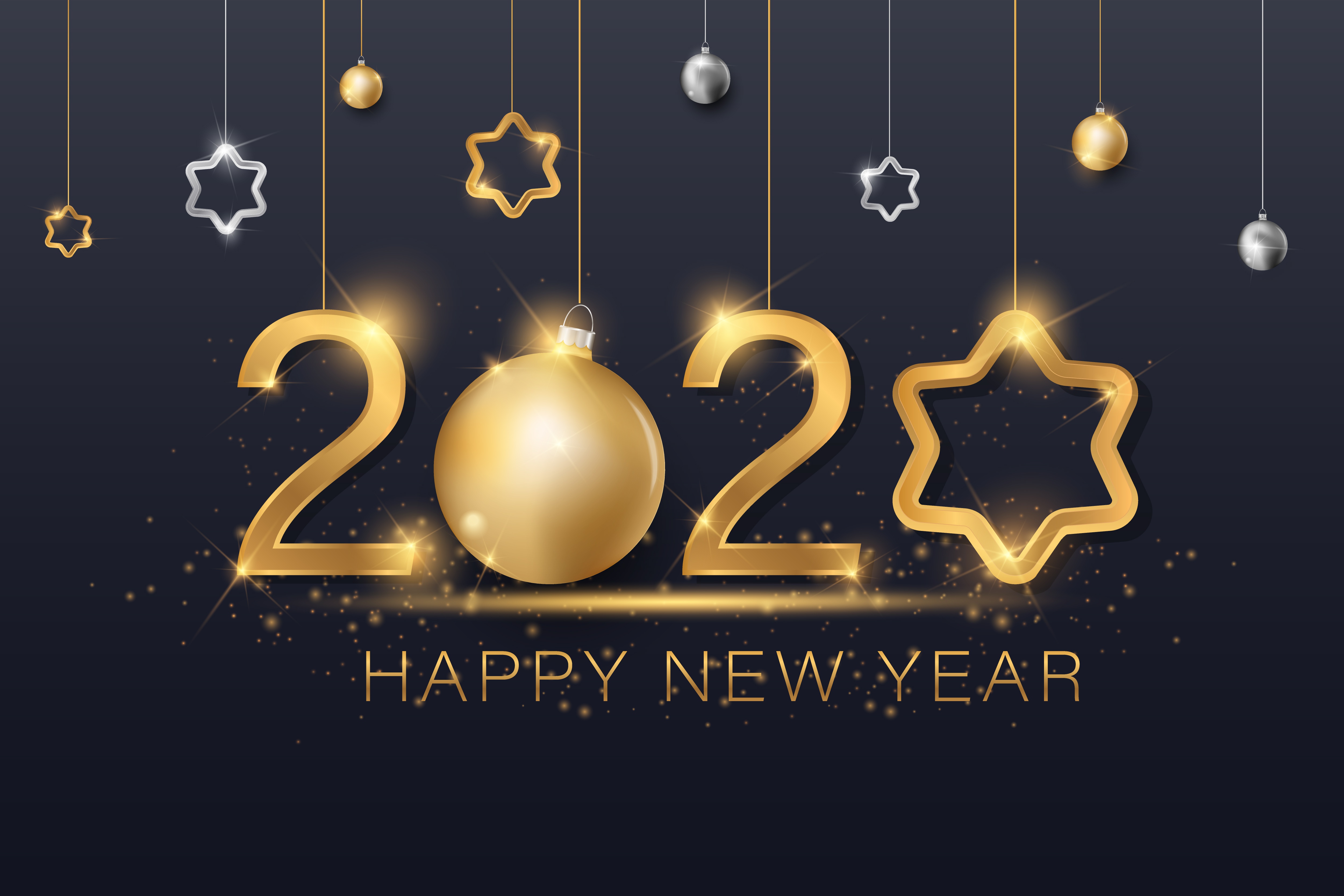 Free download wallpaper New Year, Holiday, Happy New Year, New Year 2020 on your PC desktop