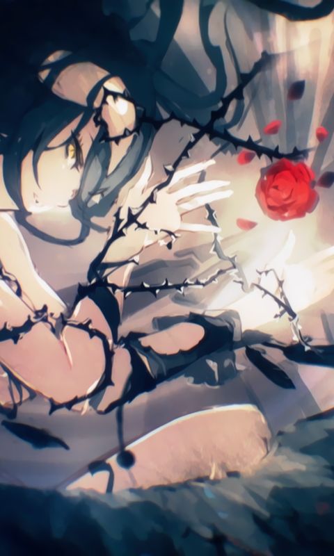 overlord, anime, thorns, albedo (overlord) iphone wallpaper