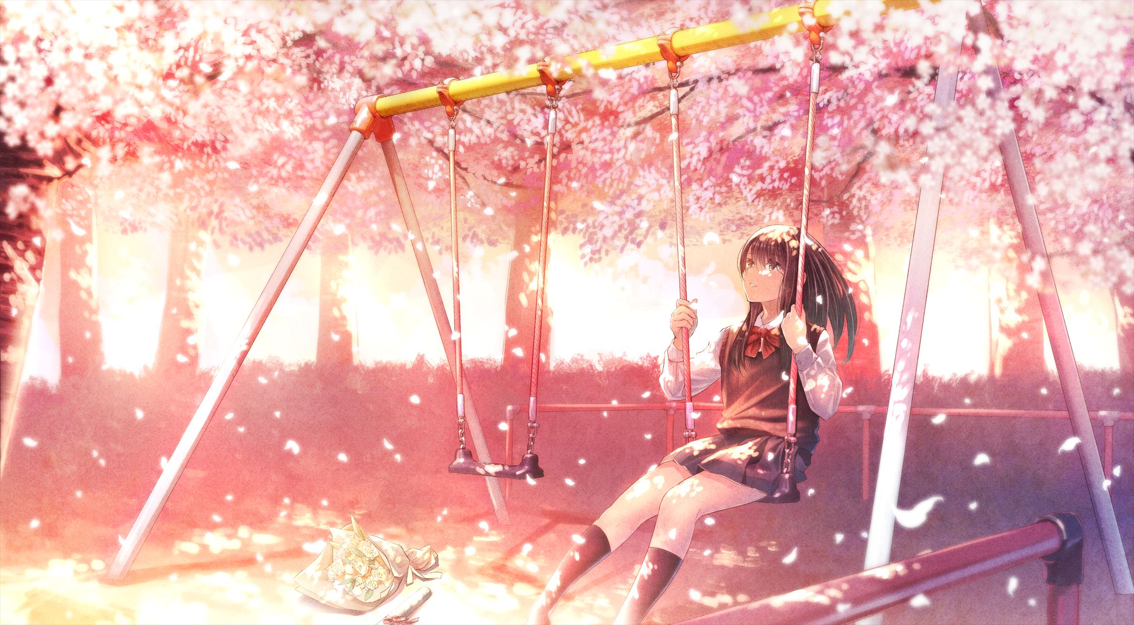 Free download wallpaper Anime, Cherry Blossom, Original on your PC desktop