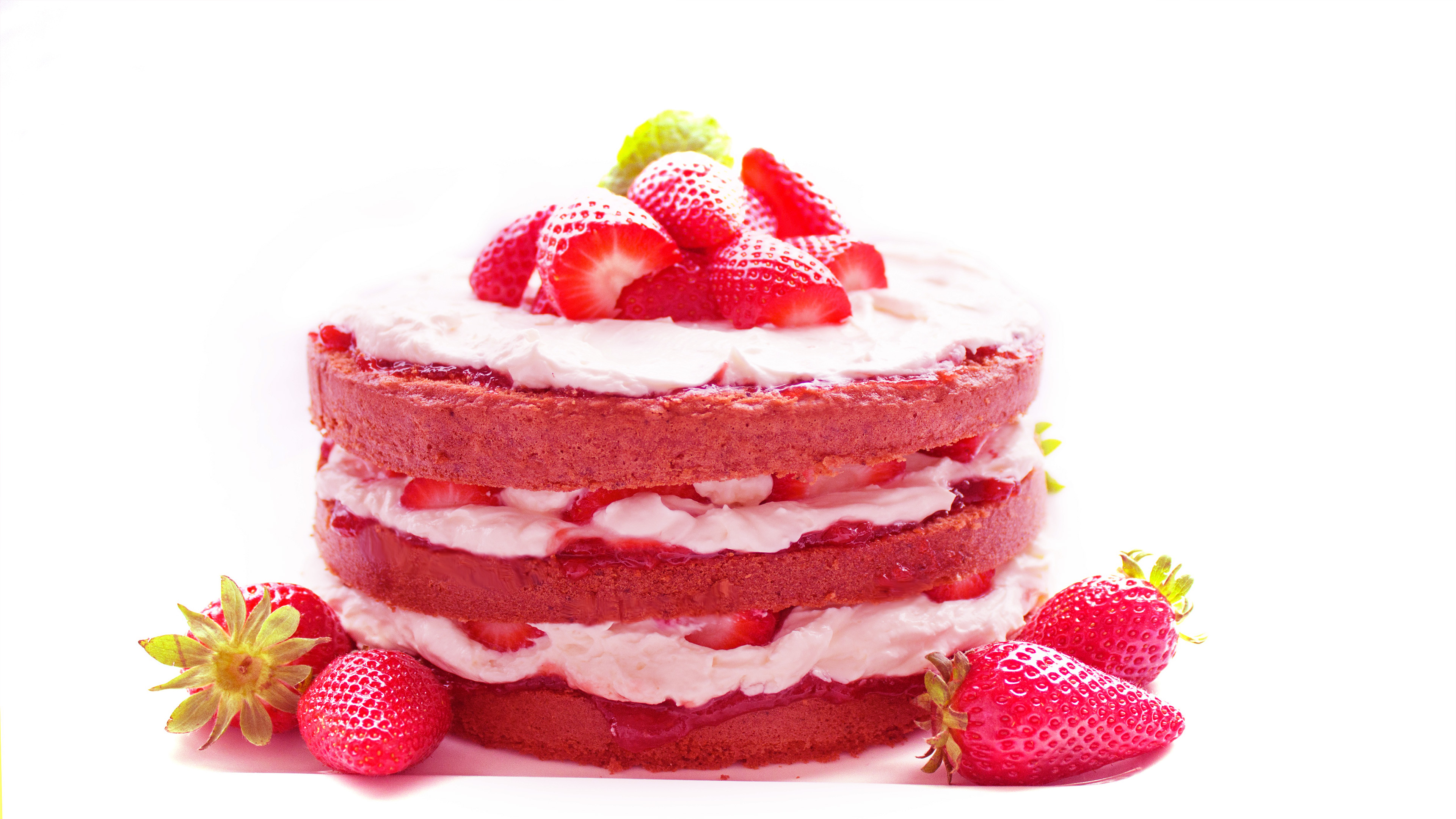 Laden Sie das Erdbeere, Kuchen, Creme, Nahrungsmittel-Bild kostenlos auf Ihren PC-Desktop herunter