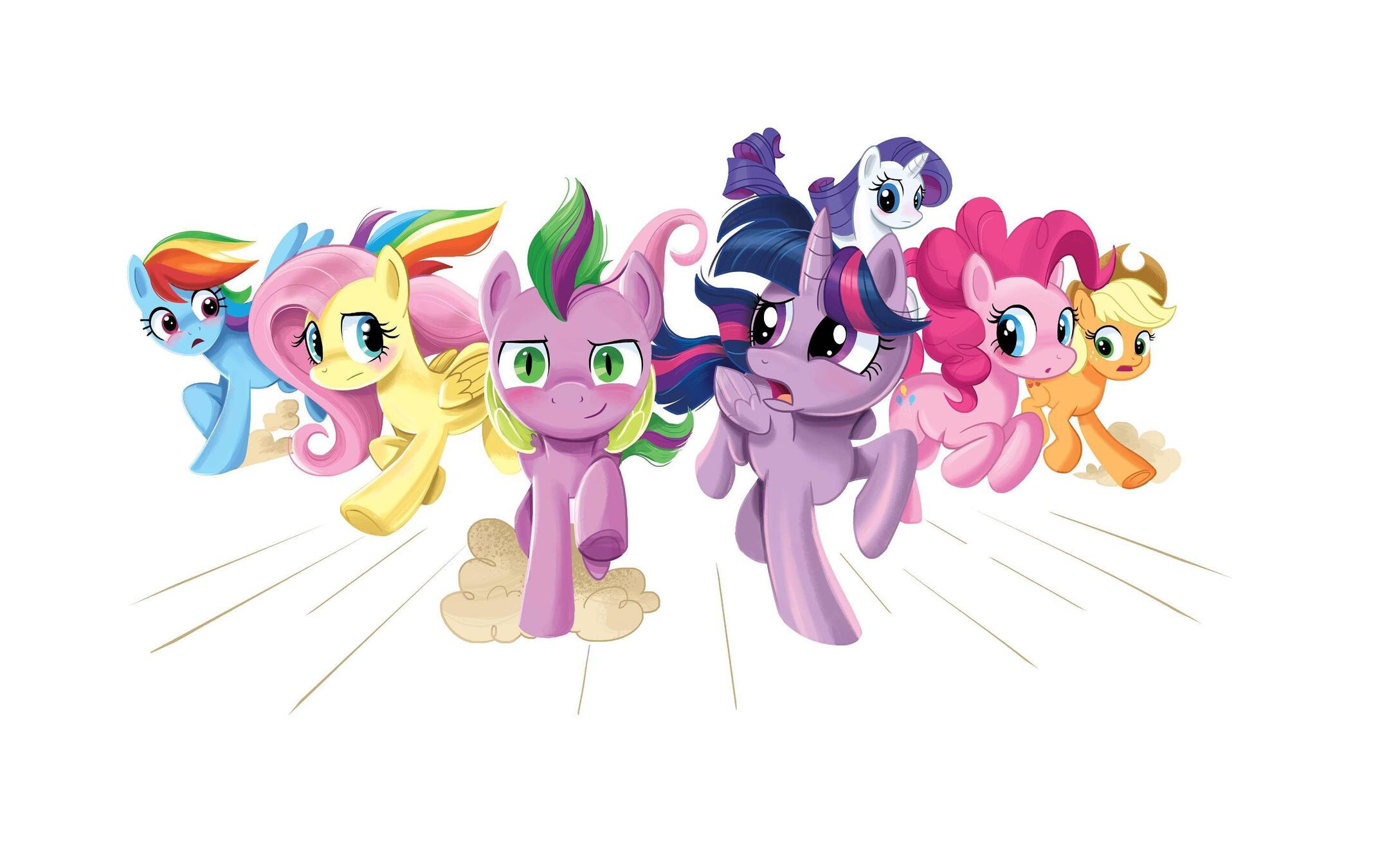 Descarga gratuita de fondo de pantalla para móvil de Chispa Crepúsculo, Pastel De Meñique, Historietas, Applejack (Mi Pequeño Pony), Carrera De Arcoiris, Fluttershy (Mi Pequeño Pony), Rarity (Mi Pequeño Pony), Spike (Mi Pequeño Pony), My Little Pony: Un Pony Llamado Spike.
