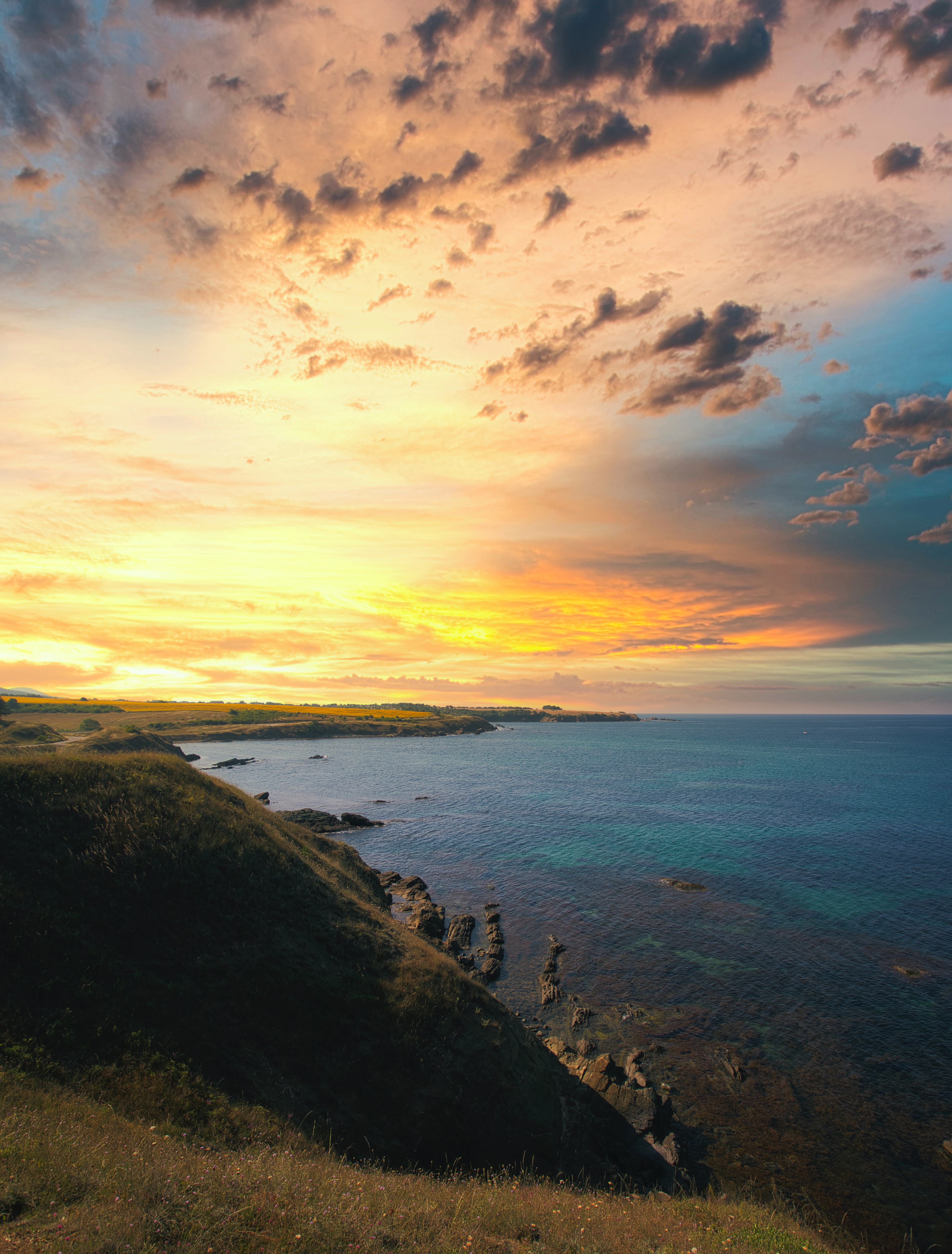 Laden Sie das Natur, Steigung, Sunset, Sky, Sea-Bild kostenlos auf Ihren PC-Desktop herunter