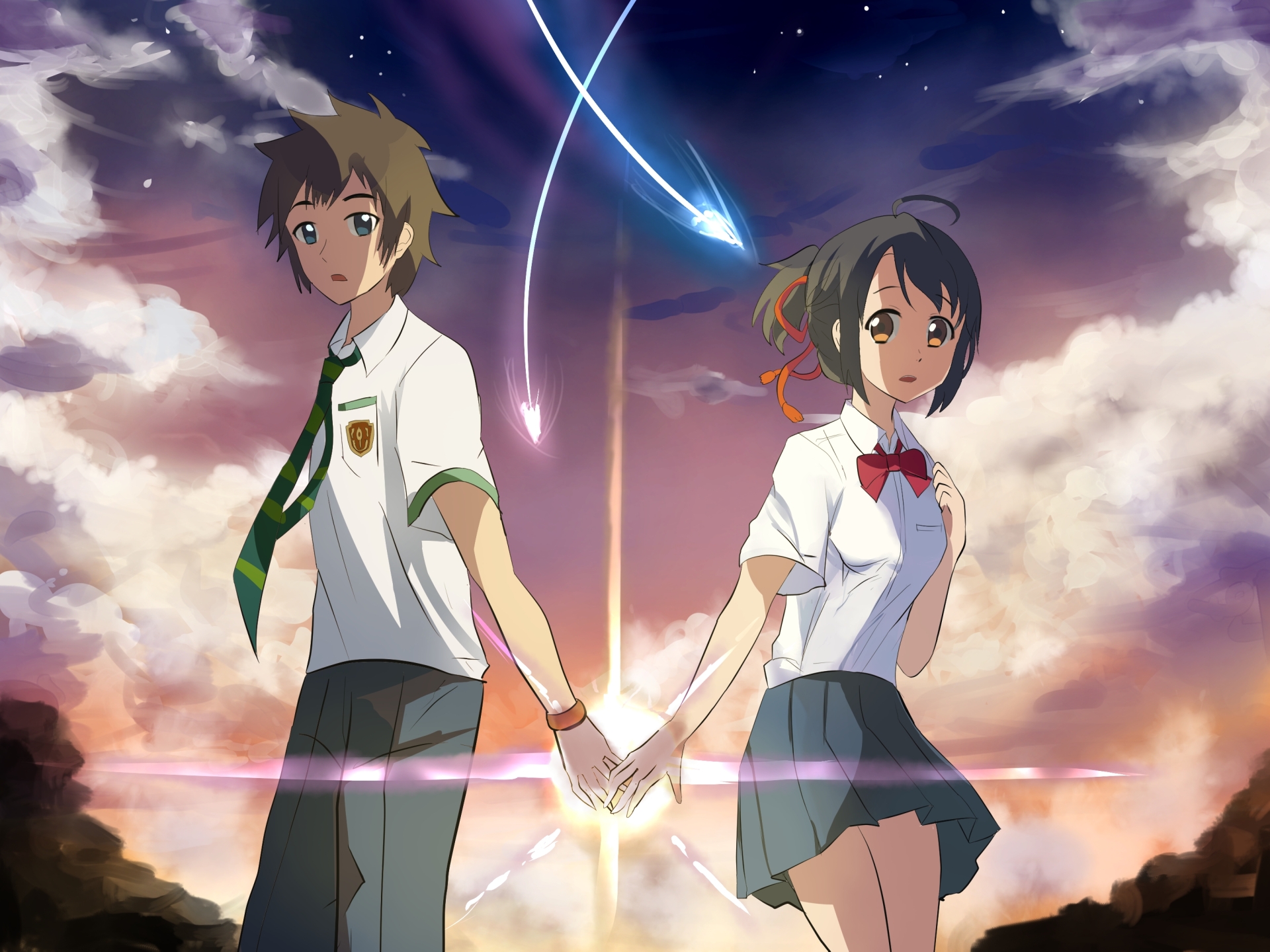 Download mobile wallpaper Anime, Your Name, Kimi No Na Wa, Mitsuha Miyamizu, Taki Tachibana for free.