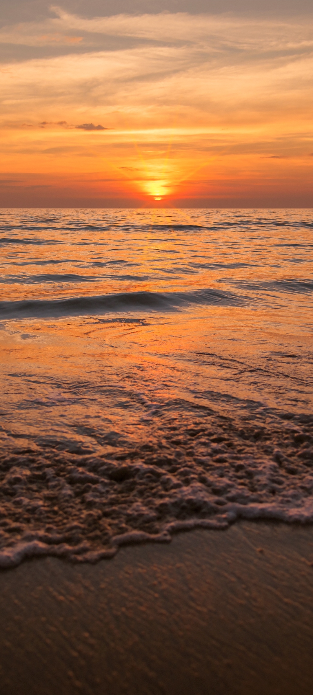 Download mobile wallpaper Sunset, Horizon, Ocean, Earth for free.